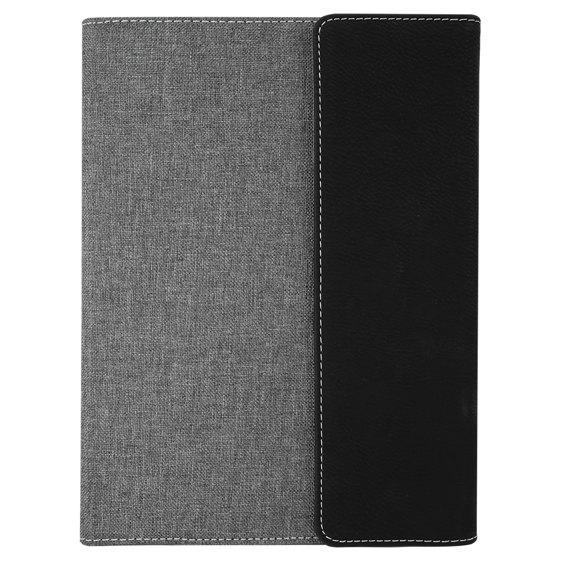 Gray with Black/Silver Leatherette Canvas Portfolio with Notepad blank-preview