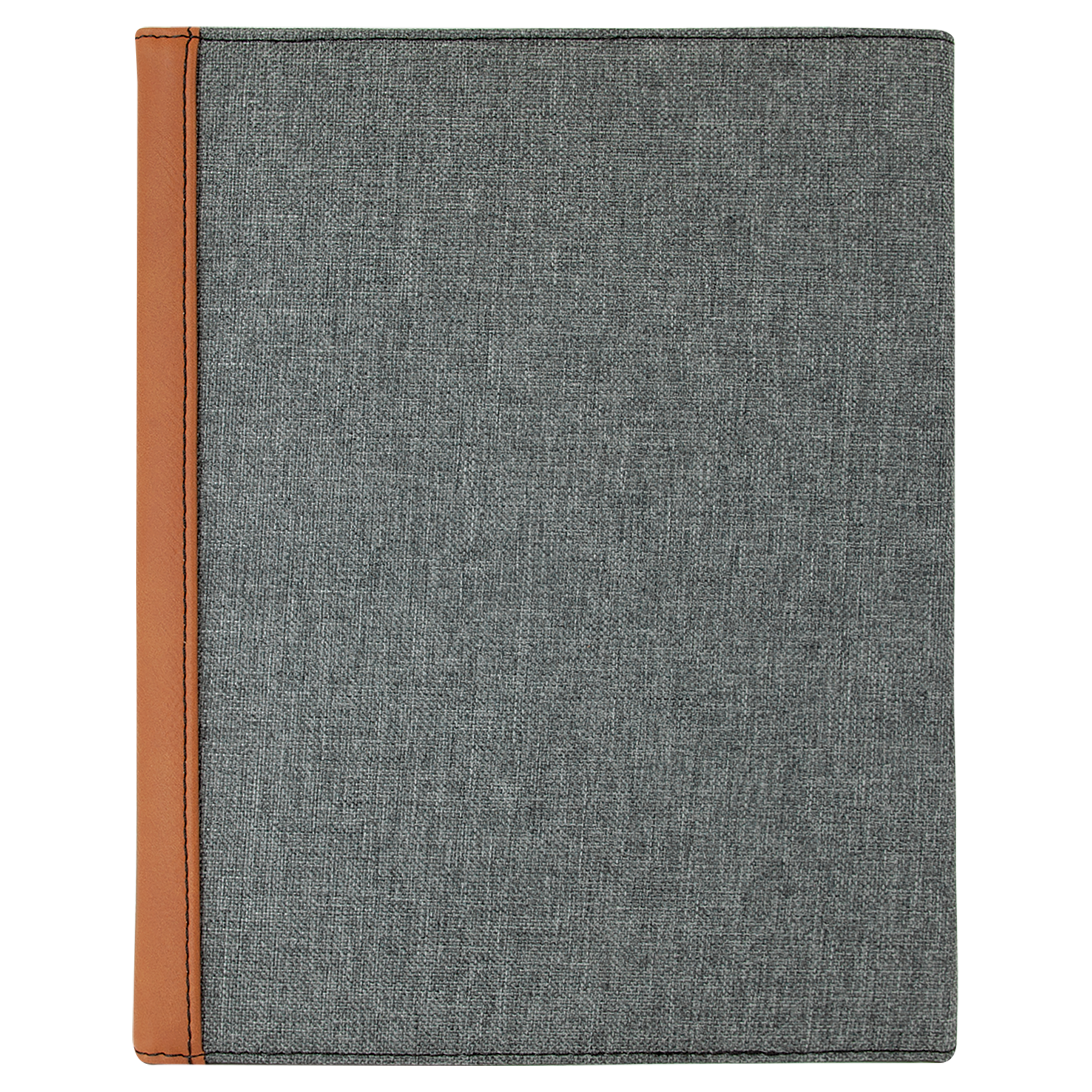 Gray with Rawhide/Black Leatherette Canvas Portfolio with Notepad
