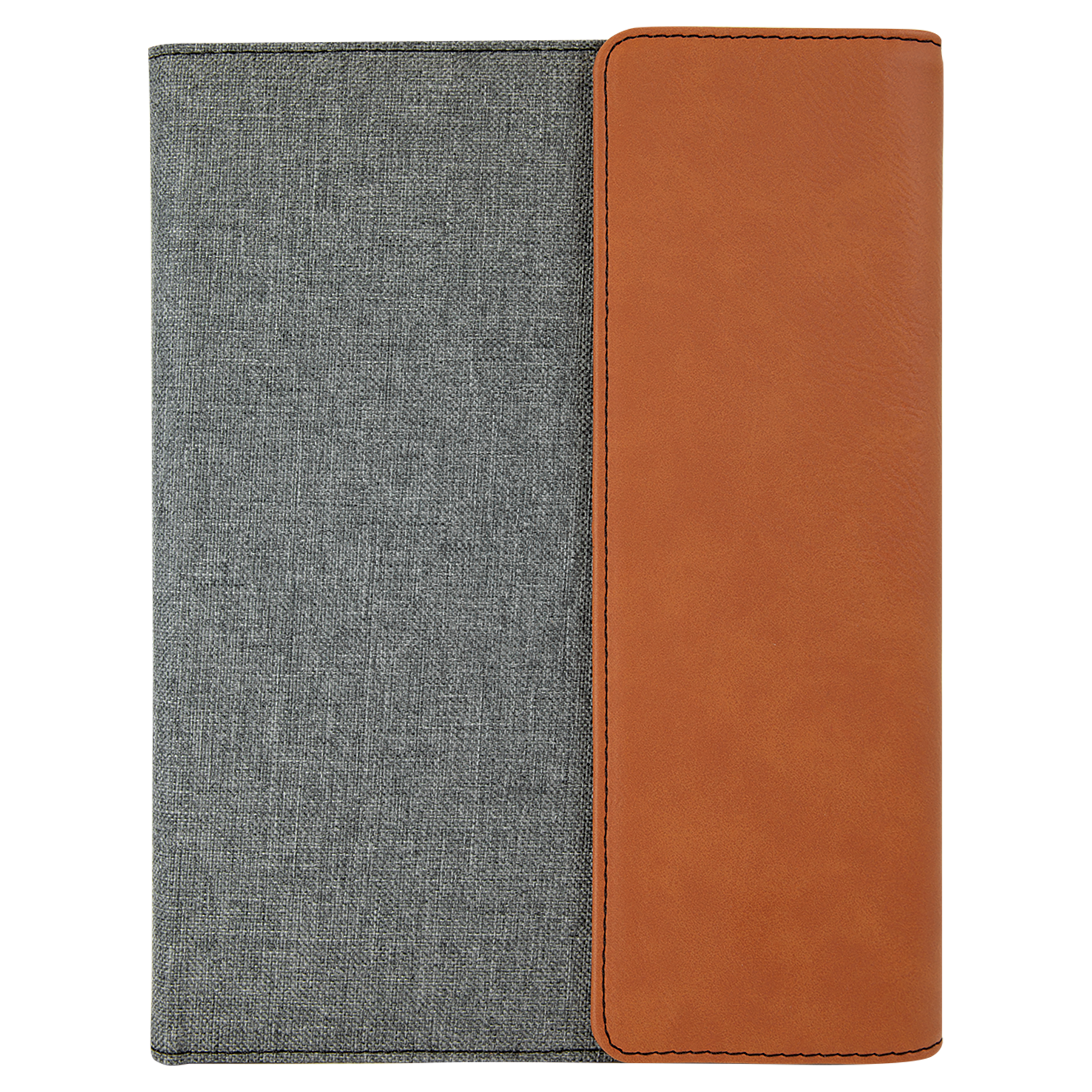 Gray with Rawhide/Black Leatherette Canvas Portfolio with Notepad blank-preview