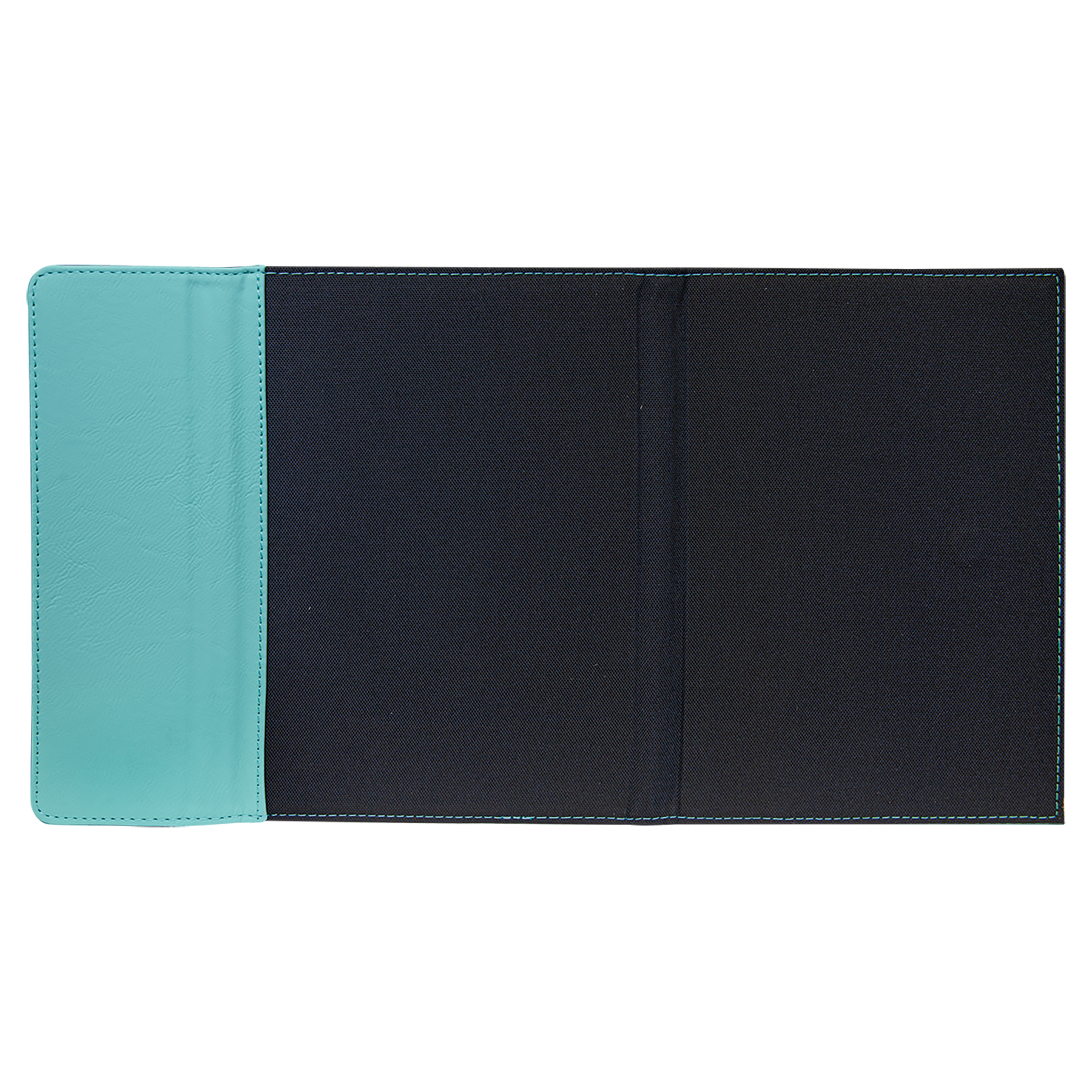 Black with Teal/Black Leatherette Canvas Portfolio with Notepad
