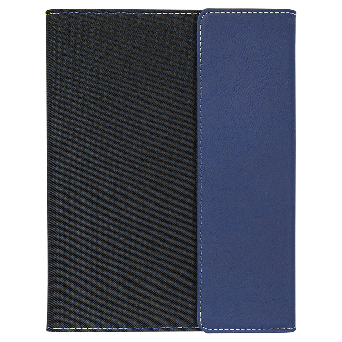 Leatherette / Canvas Portfolio with Notepad – Blue (Silver) / Medium preview