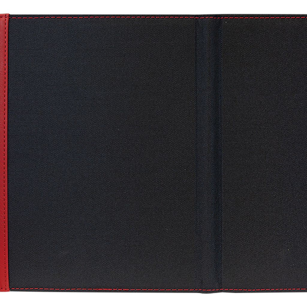 Black with Red/Black Leatherette Canvas Portfolio with Notepad