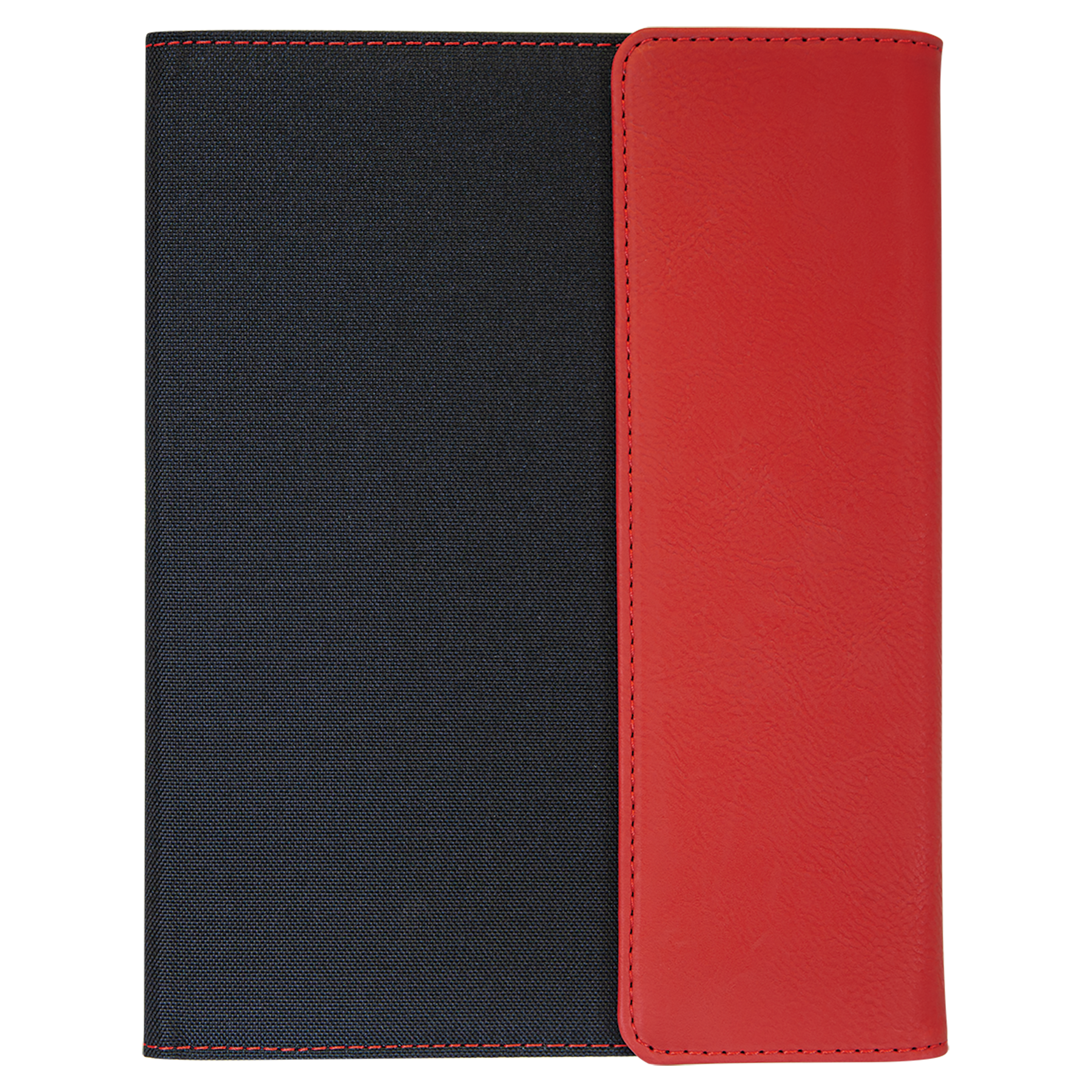 Black with Red/Black Leatherette Canvas Portfolio with Notepad blank-preview