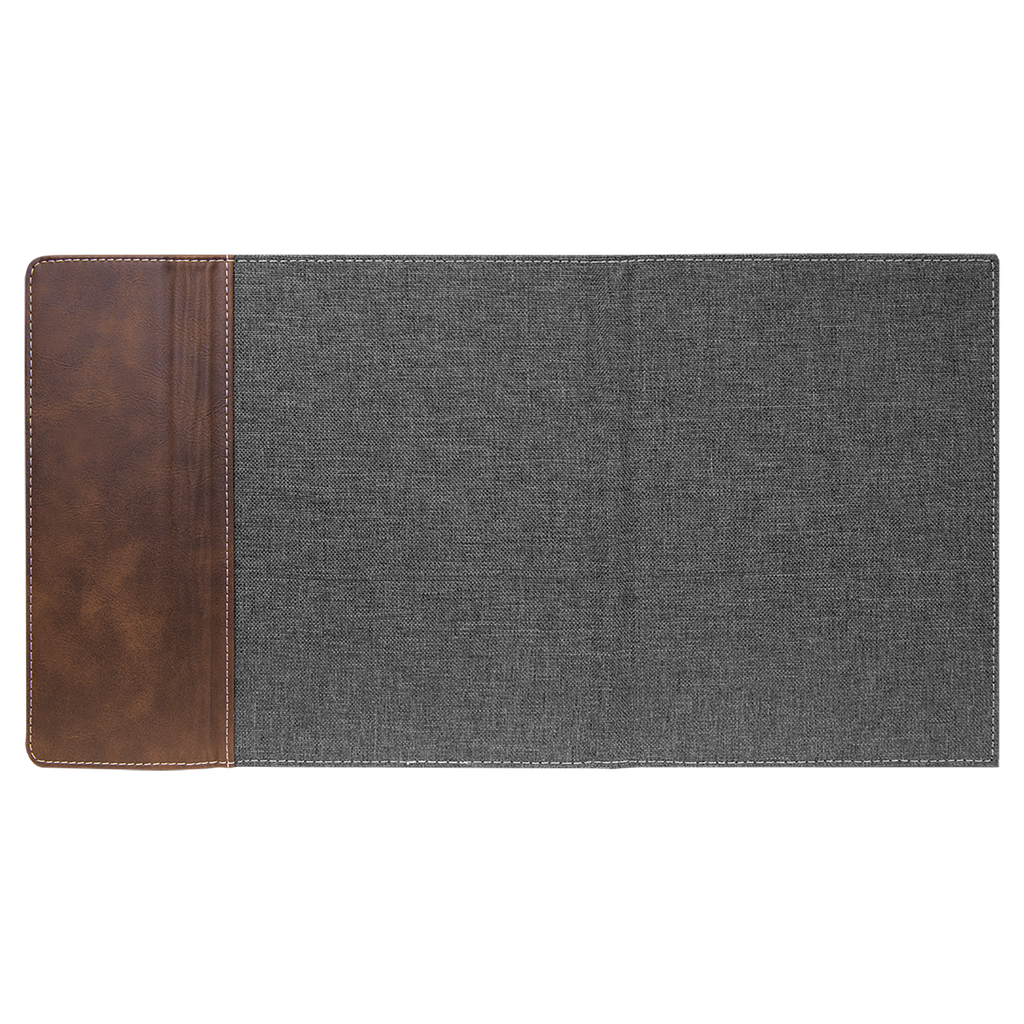 Gray with Rustic/Silver Leatherette Canvas Portfolio with Notepad