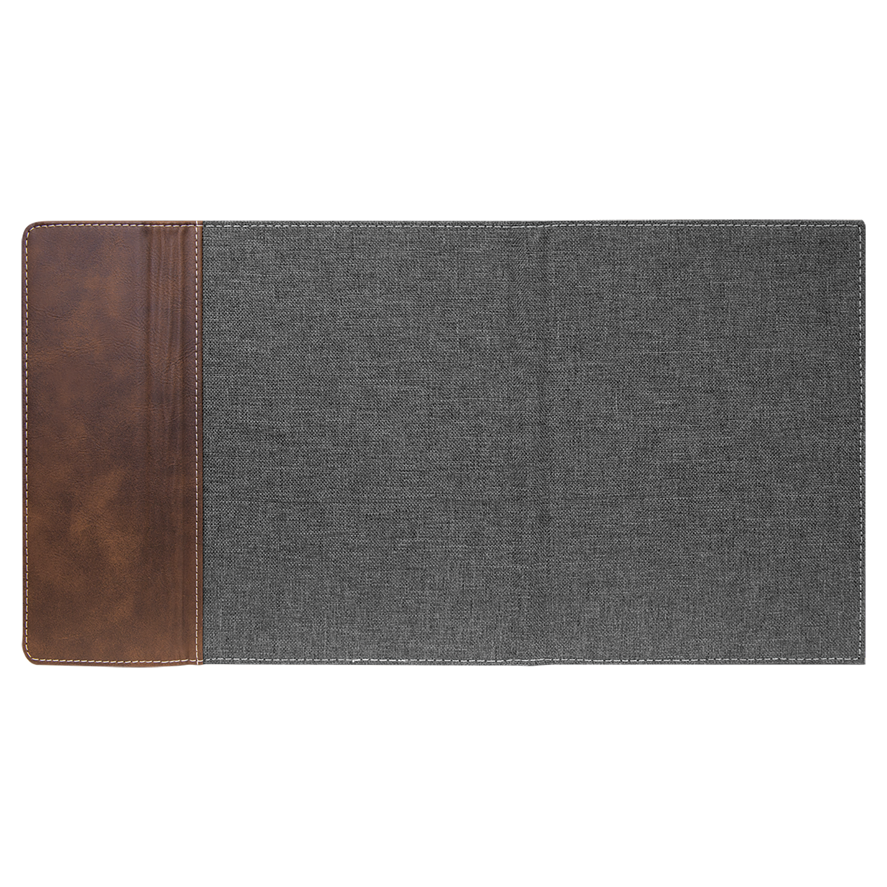 Gray with Rustic/Silver Leatherette Canvas Portfolio with Notepad