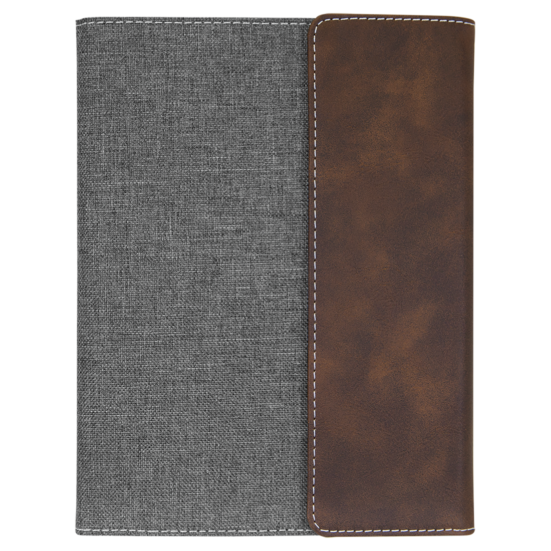 Leatherette / Canvas Portfolio with Notepad – Rustic (Silver) / Medium preview
