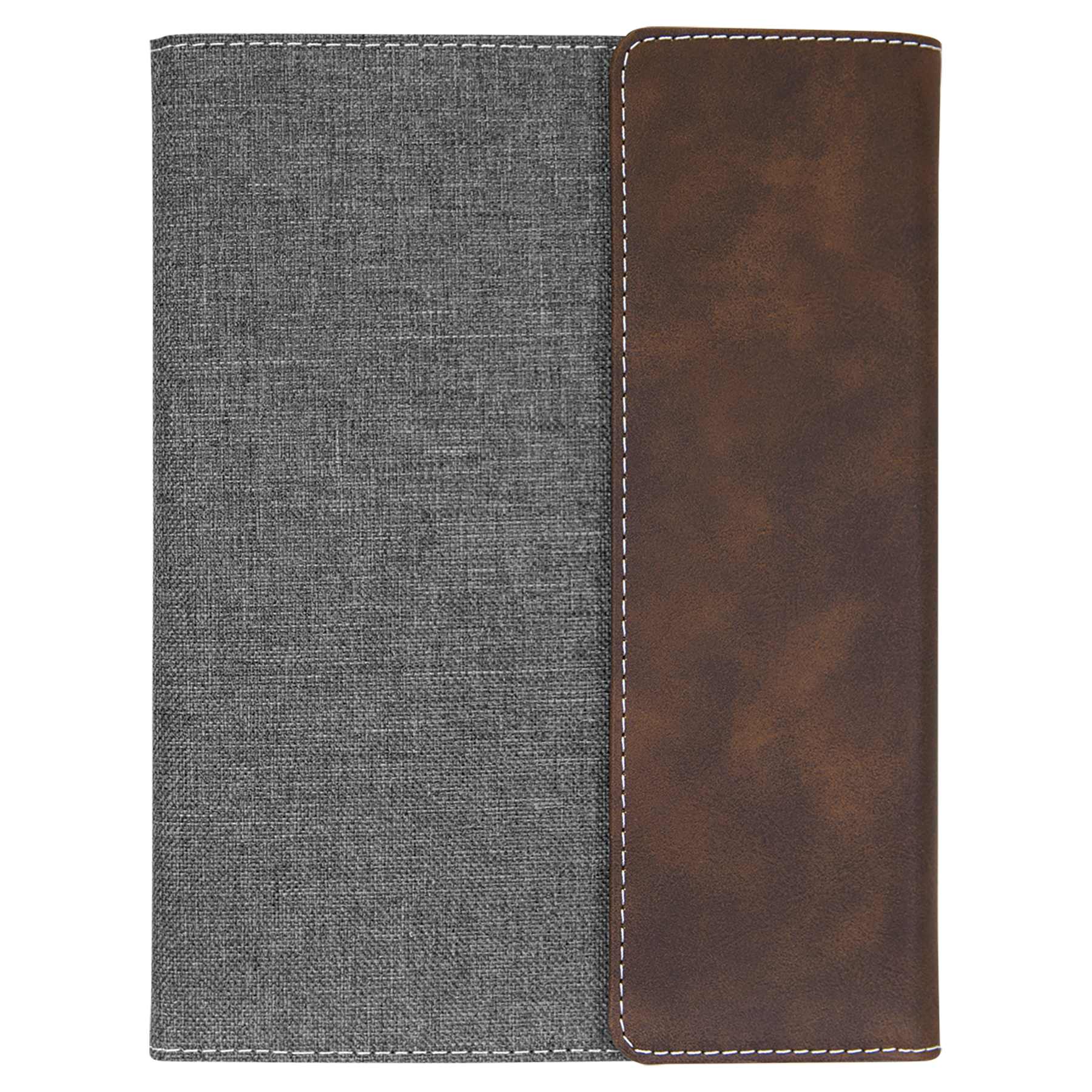 Gray with Rustic/Silver Leatherette Canvas Portfolio with Notepad blank-preview