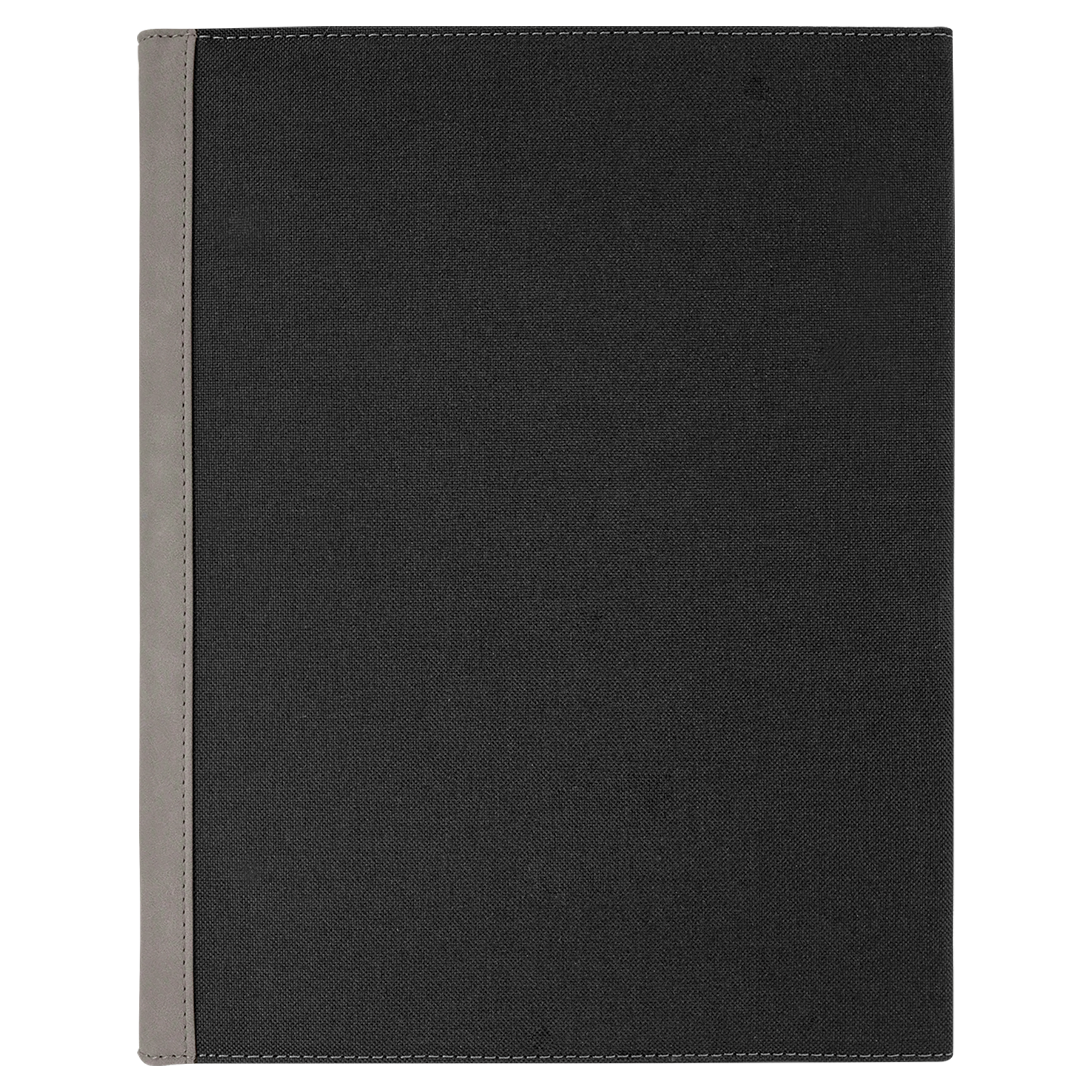 Black with Gray/Black Leatherette Canvas Portfolio with Notepad