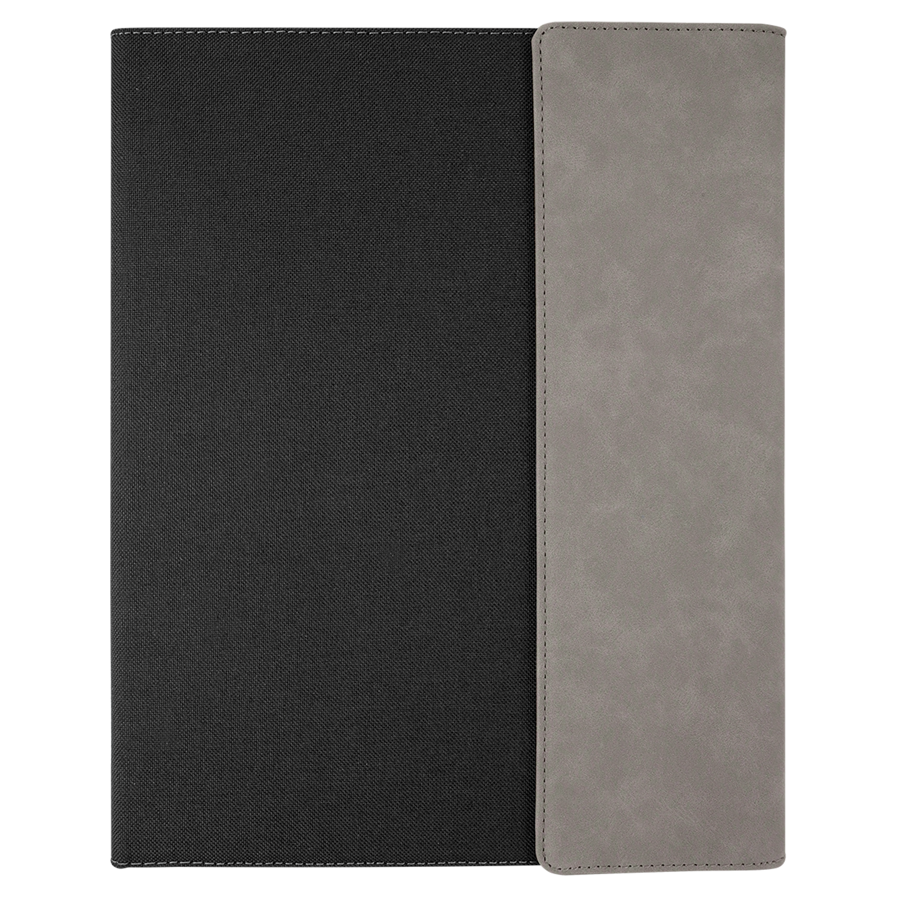 Black with Gray/Black Leatherette Canvas Portfolio with Notepad blank-preview