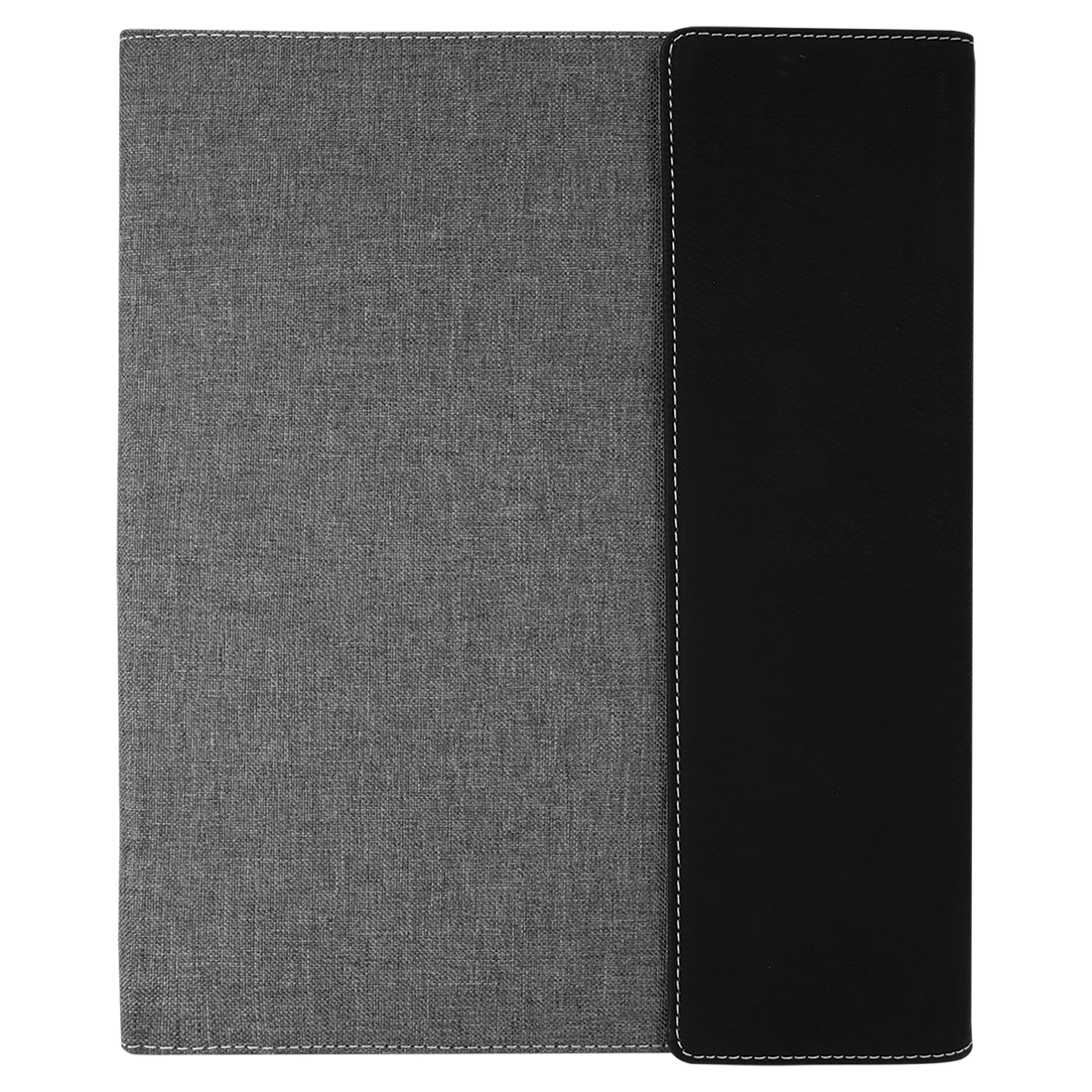 Leatherette / Canvas Portfolio with Notepad – Black (Silver) / Large preview