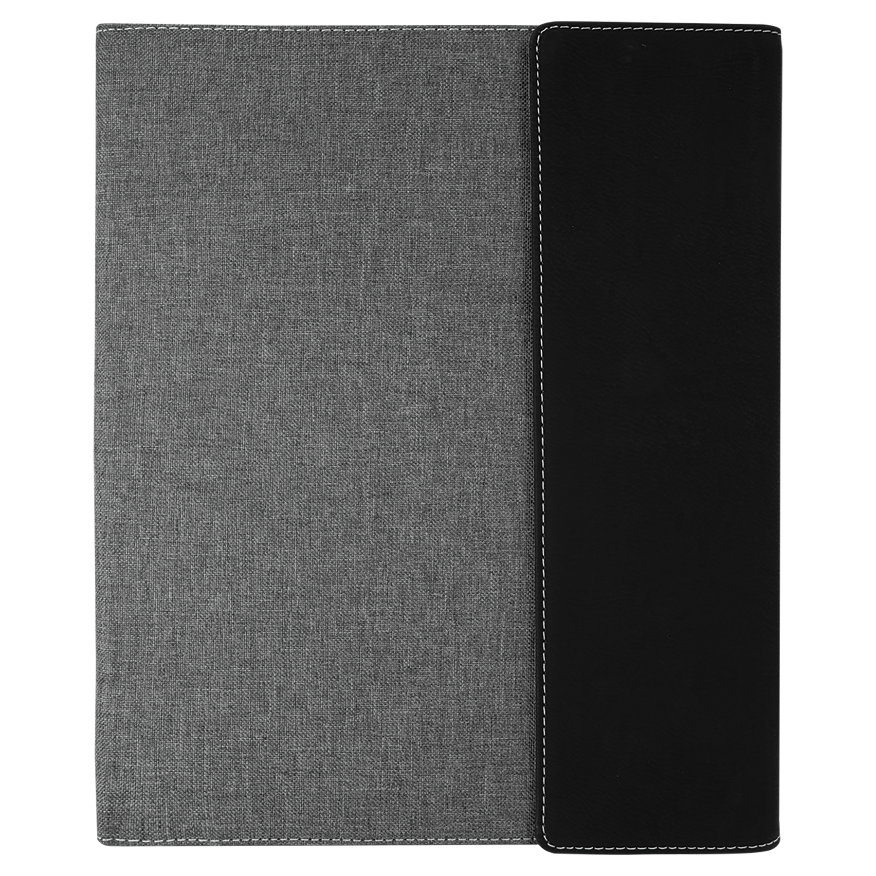 Gray with Black/Silver Leatherette Canvas Portfolio with Notepad blank-preview