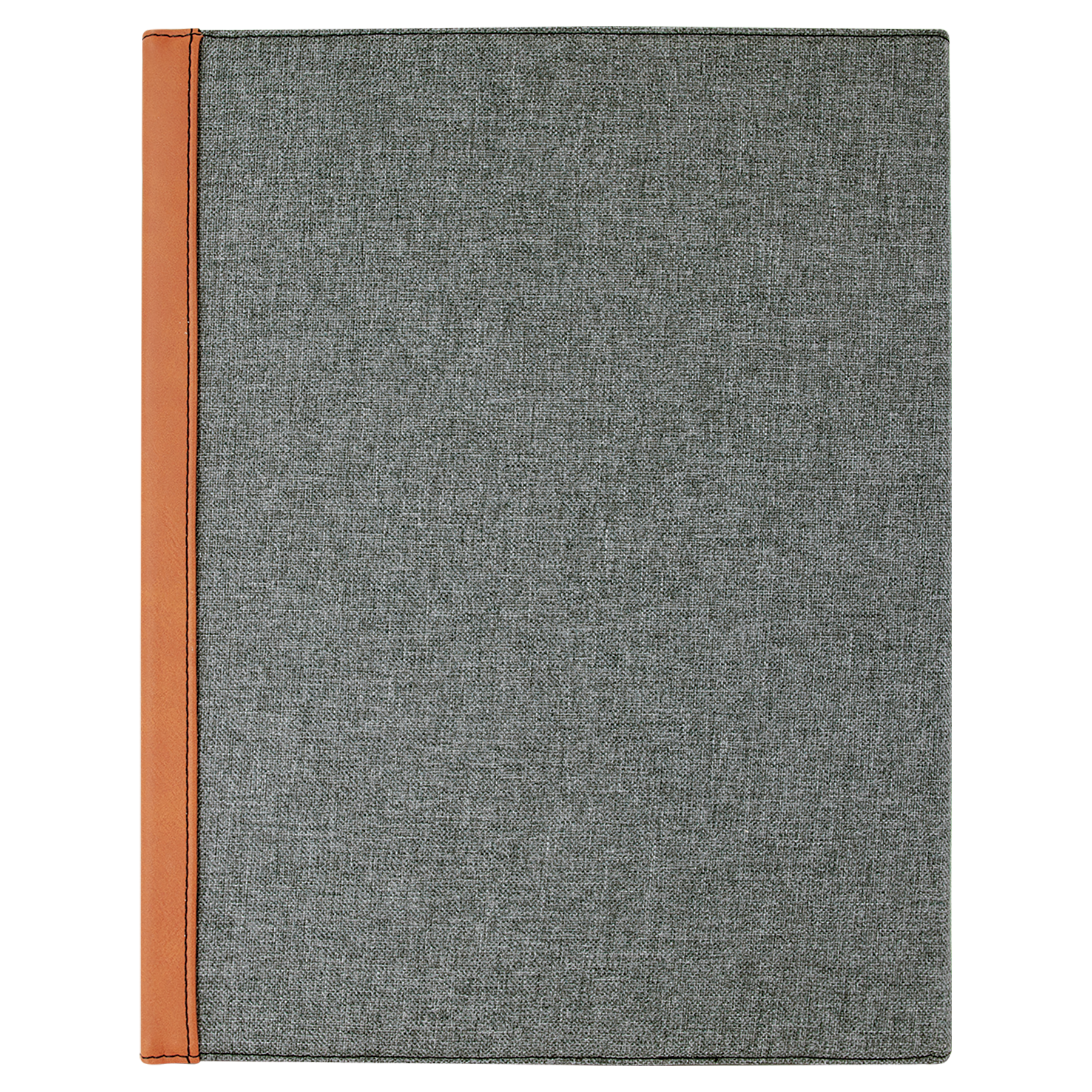 Gray with Rawhide/Black Leatherette Canvas Portfolio with Notepad