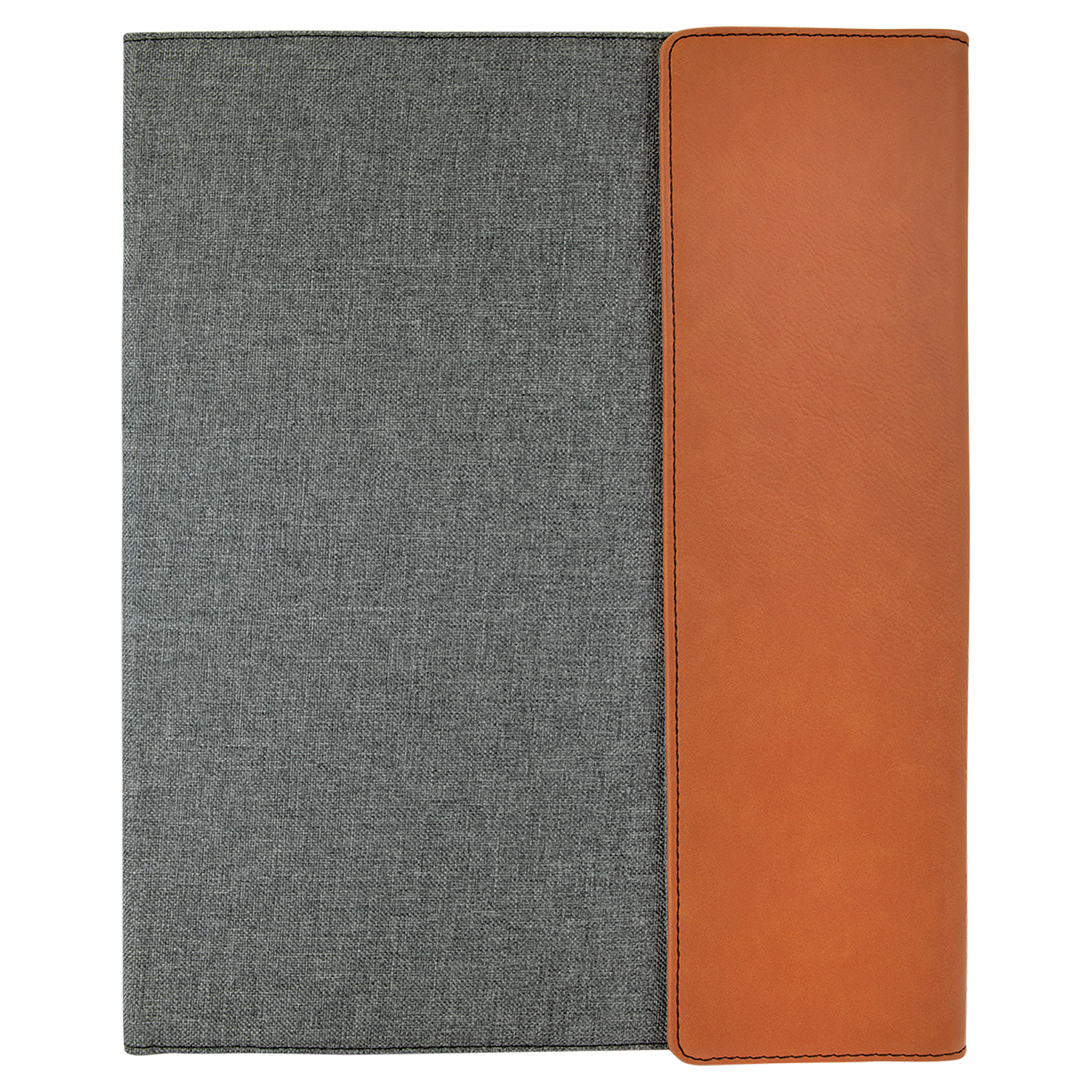 Gray with Rawhide/Black Leatherette Canvas Portfolio with Notepad blank-preview
