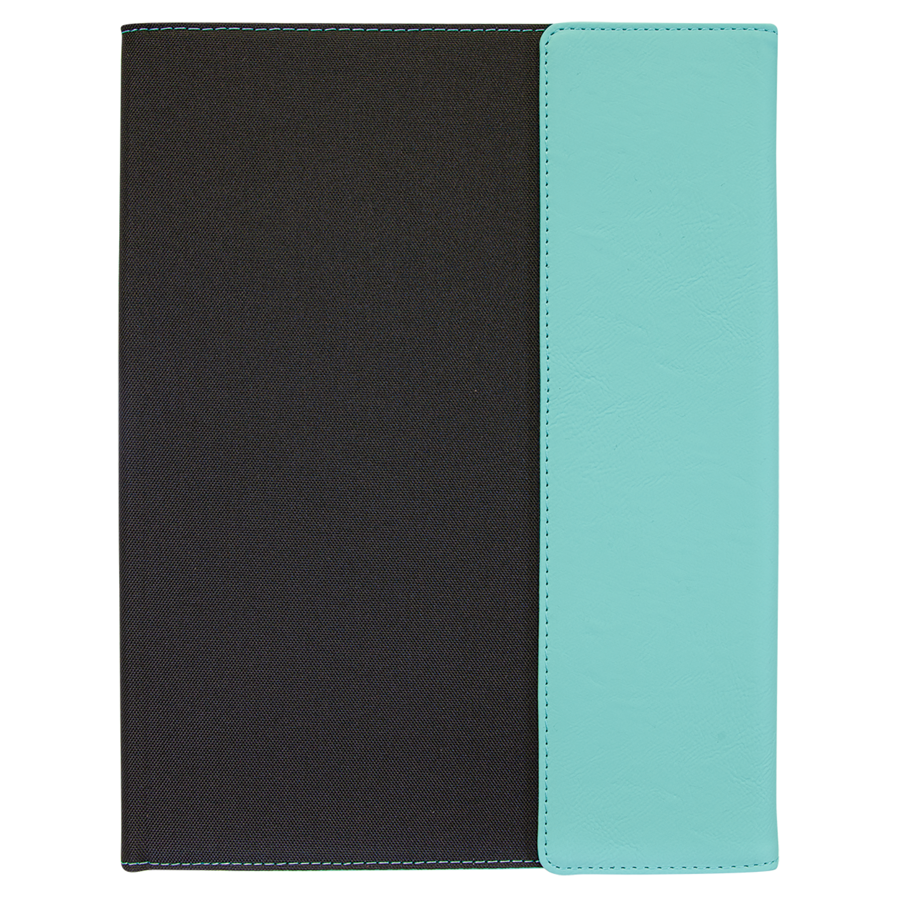Black with Teal/Black Leatherette Canvas Portfolio with Notepad blank-preview