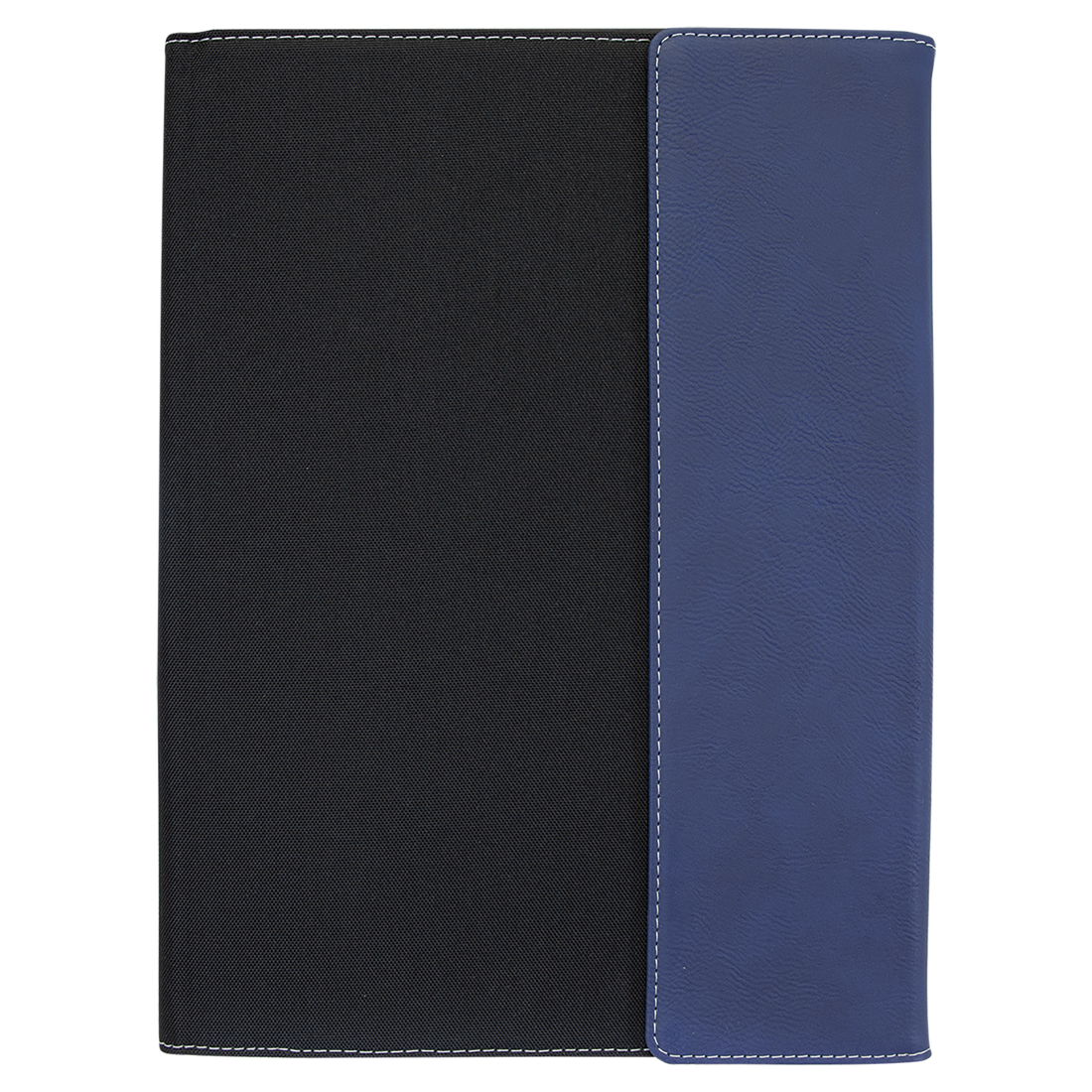 Leatherette / Canvas Portfolio with Notepad – Blue (Silver) / Large preview