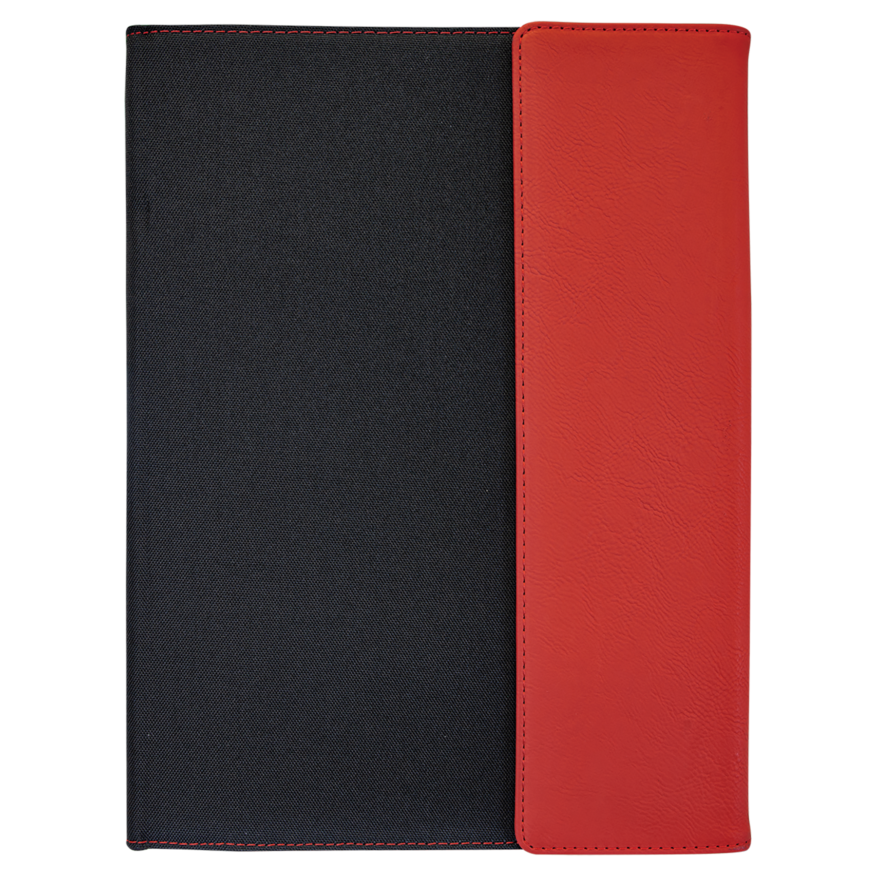 Black with Red/Black Leatherette Canvas Portfolio with Notepad blank-preview