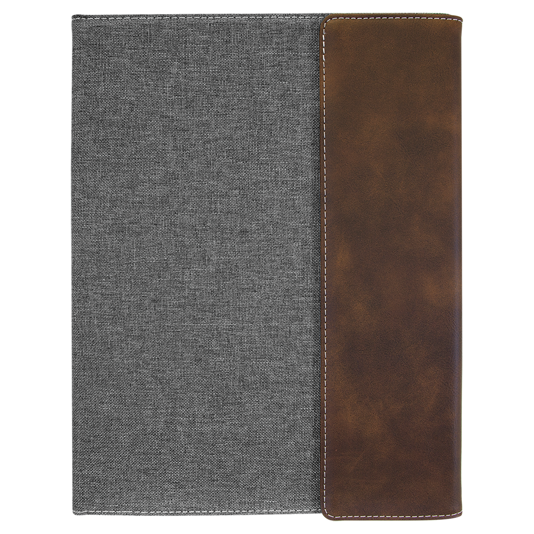 Leatherette / Canvas Portfolio with Notepad – Rustic (Silver) / Large preview