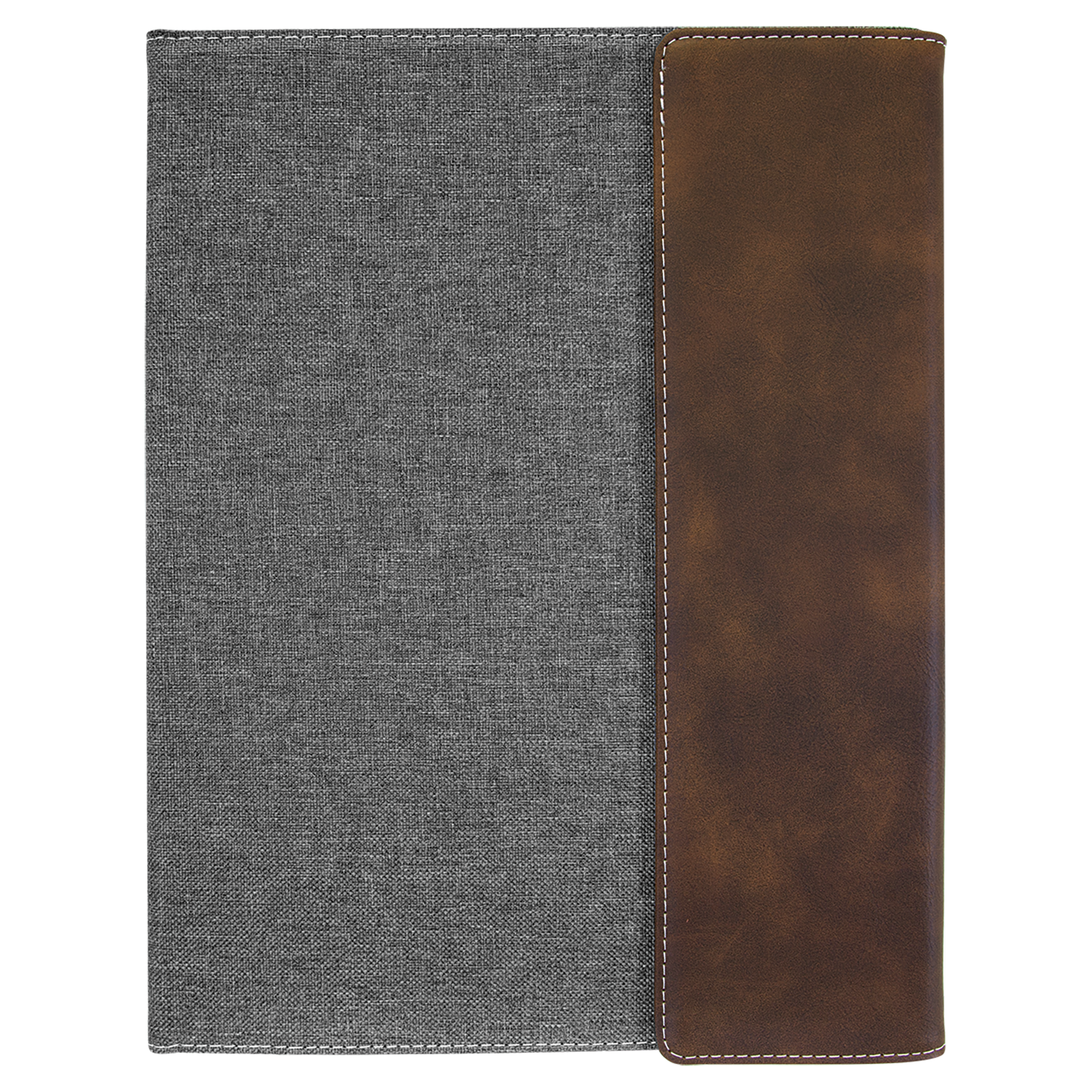 Gray with Rustic/Silver Leatherette Canvas Portfolio with Notepad blank-preview