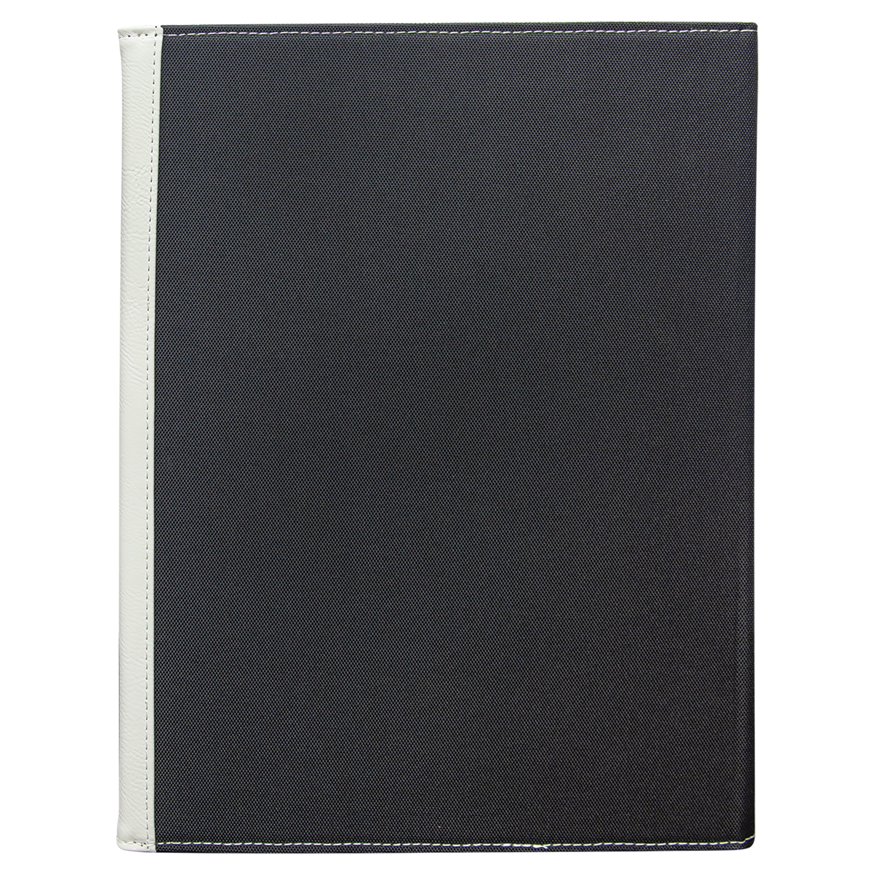 Black with White/Black Leatherette Canvas Portfolio with Notepad