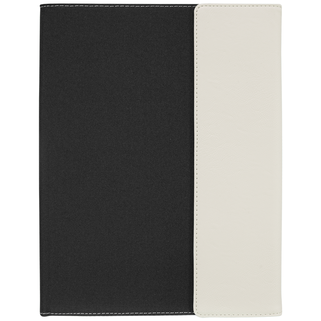Leatherette / Canvas Portfolio with Notepad – White / Large preview