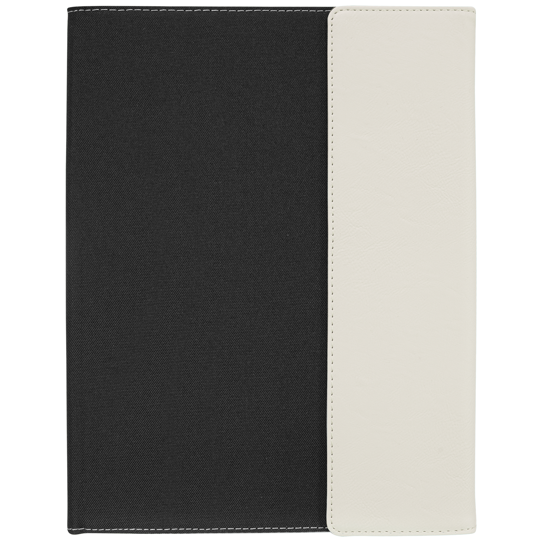Black with White/Black Leatherette Canvas Portfolio with Notepad blank-preview