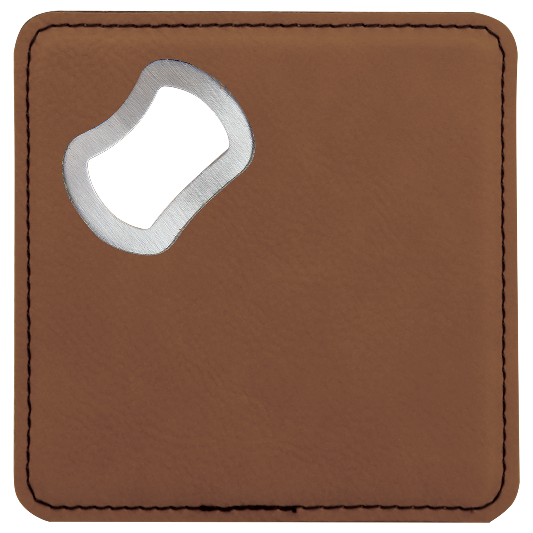 Dark Brown Leatherette Coaster with Bottle Opener blank-preview