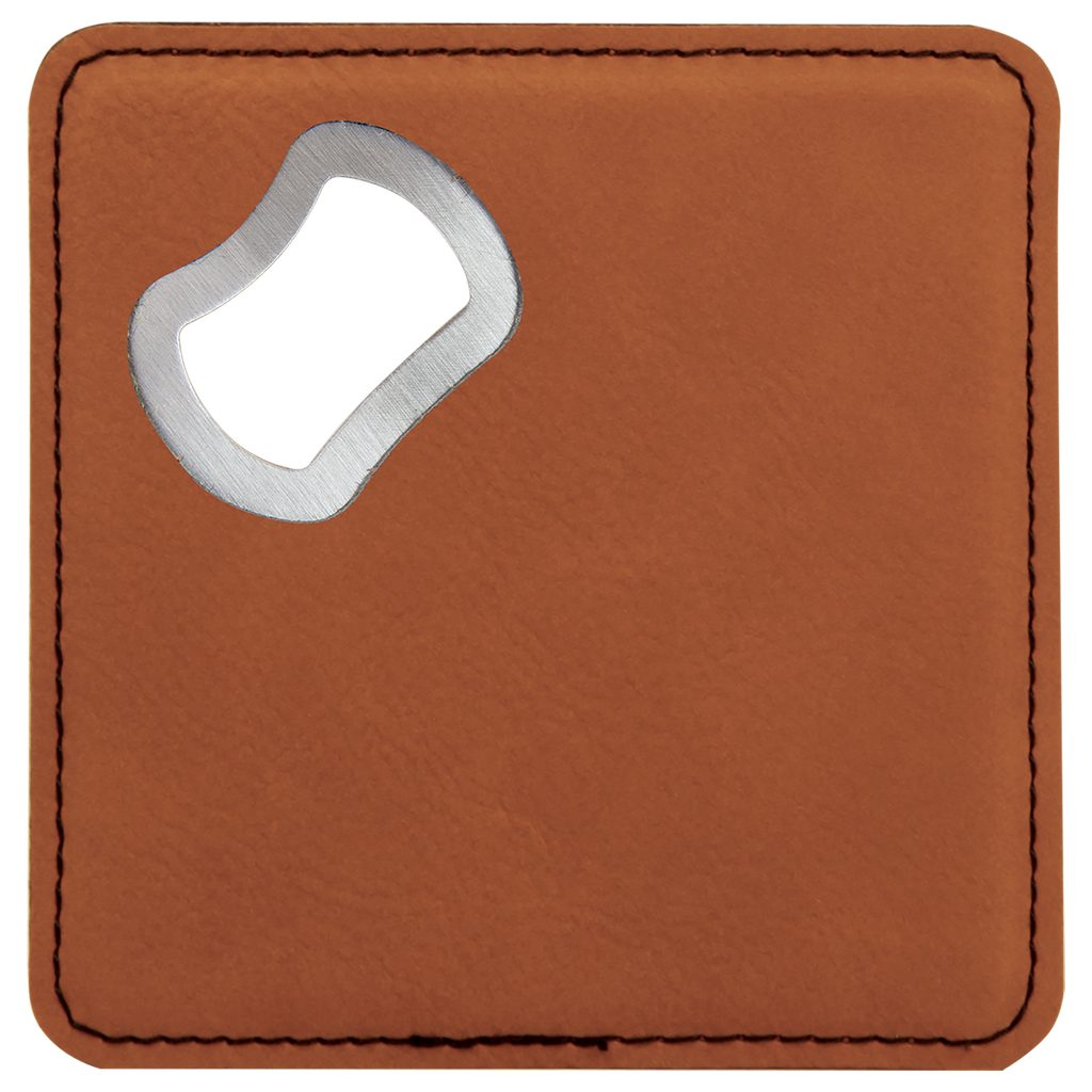 Rawhide Leatherette Coaster with Bottle Opener blank-preview