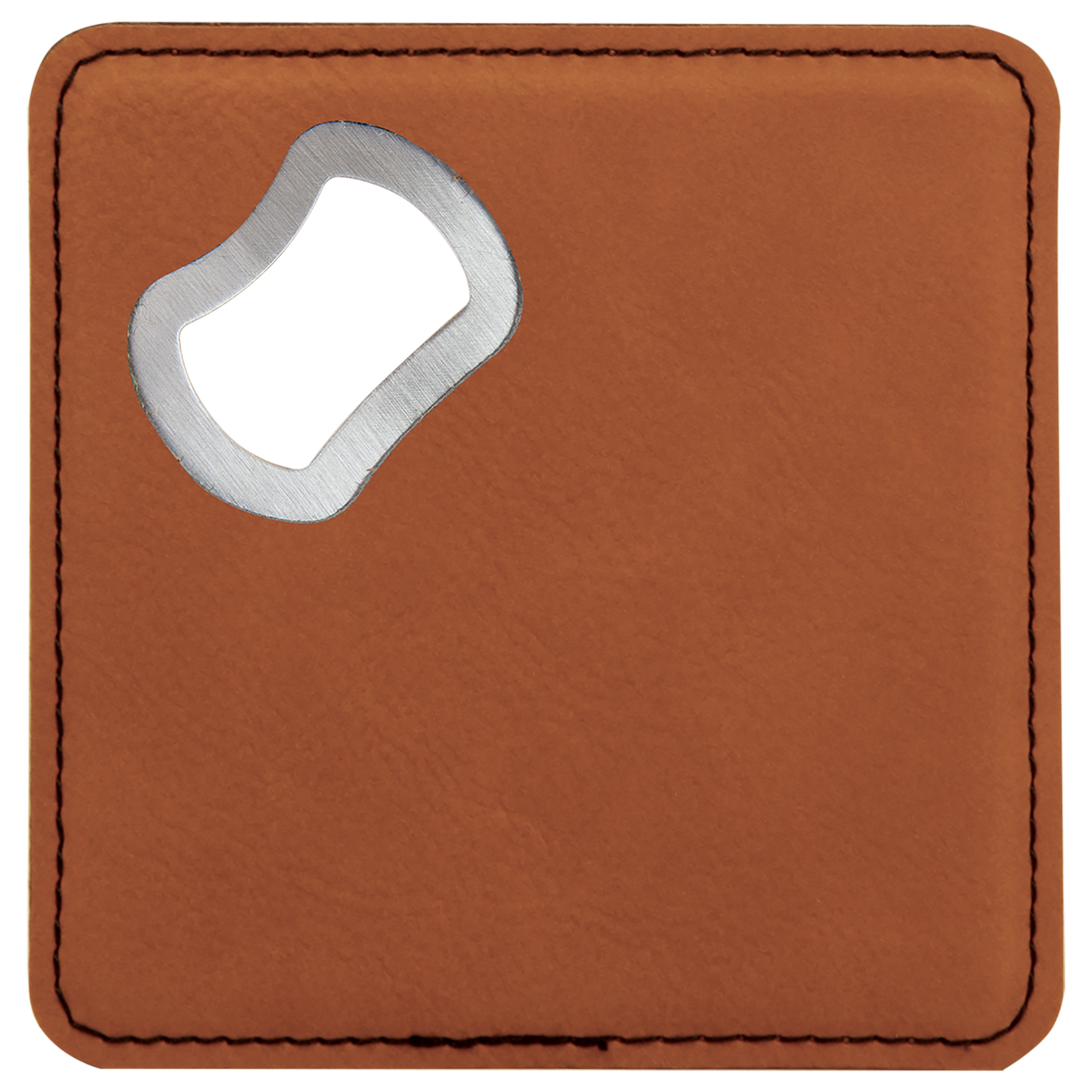 Leatherette Bottle Opener Coaster – Rawhide preview