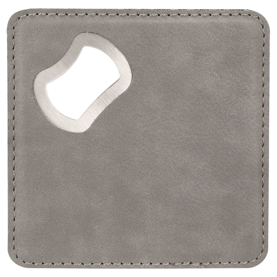 Leatherette Bottle Opener Coaster – Gray preview