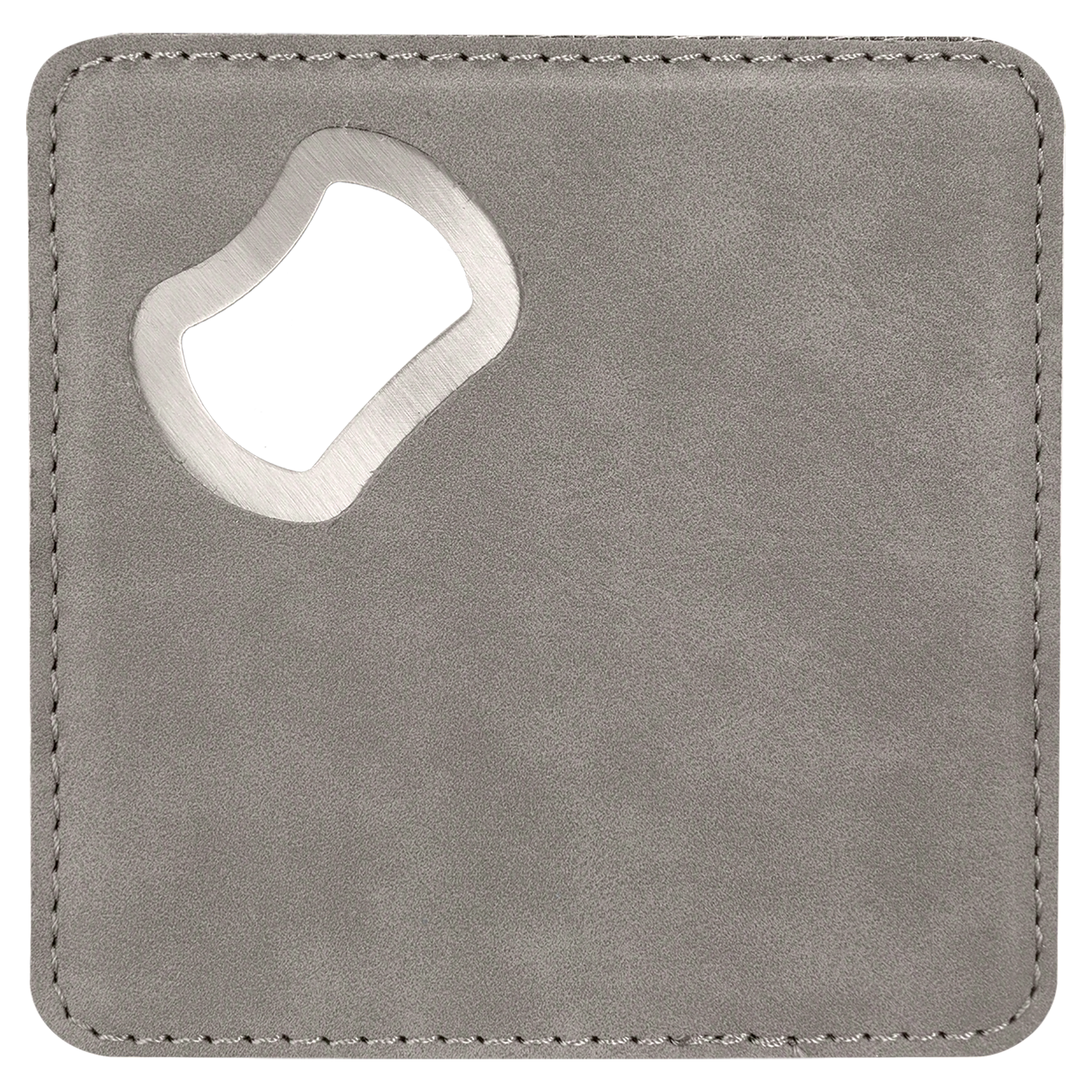 Gray Leatherette Coaster with Bottle Opener blank-preview