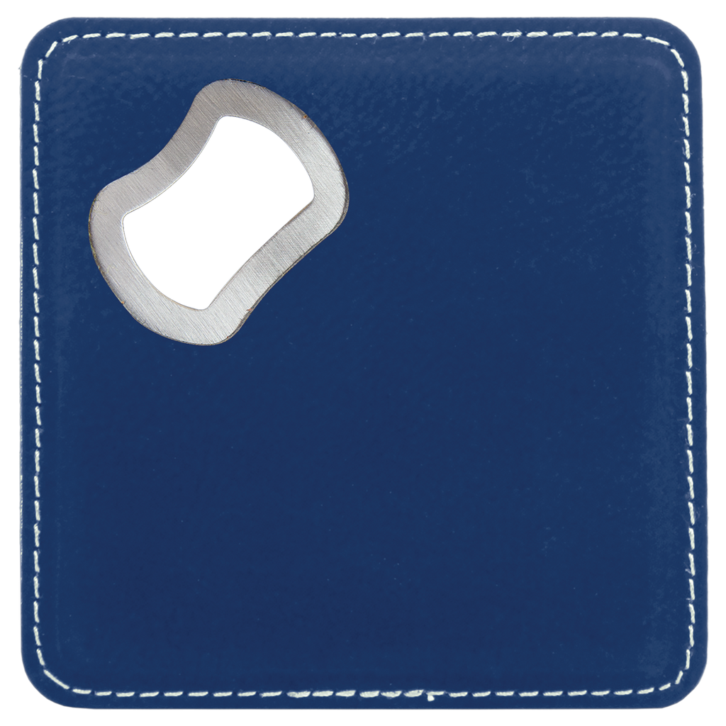 Blue/Silver Leatherette Coaster with Bottle Opener blank-preview