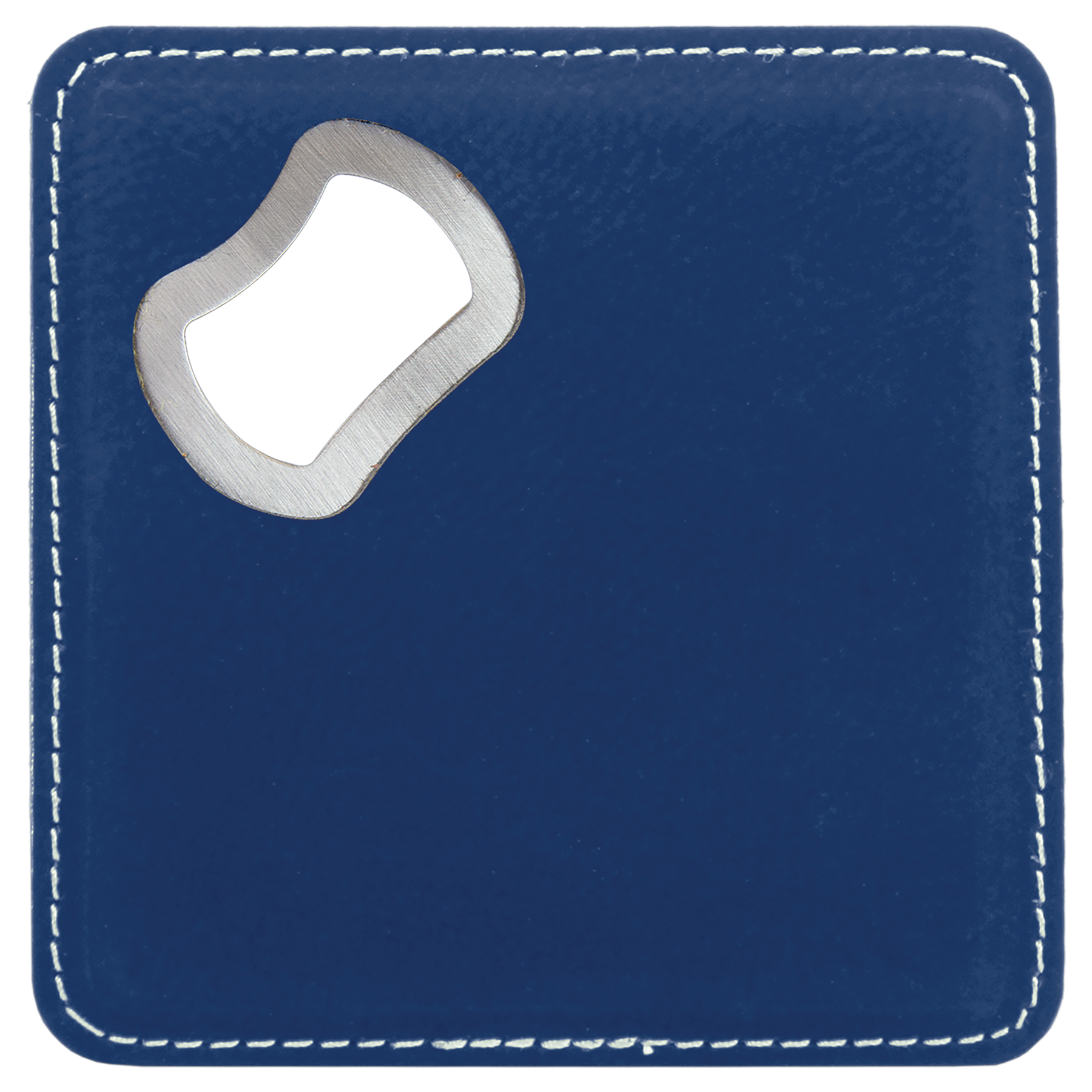 Blue/Silver Leatherette Coaster with Bottle Opener blank-preview