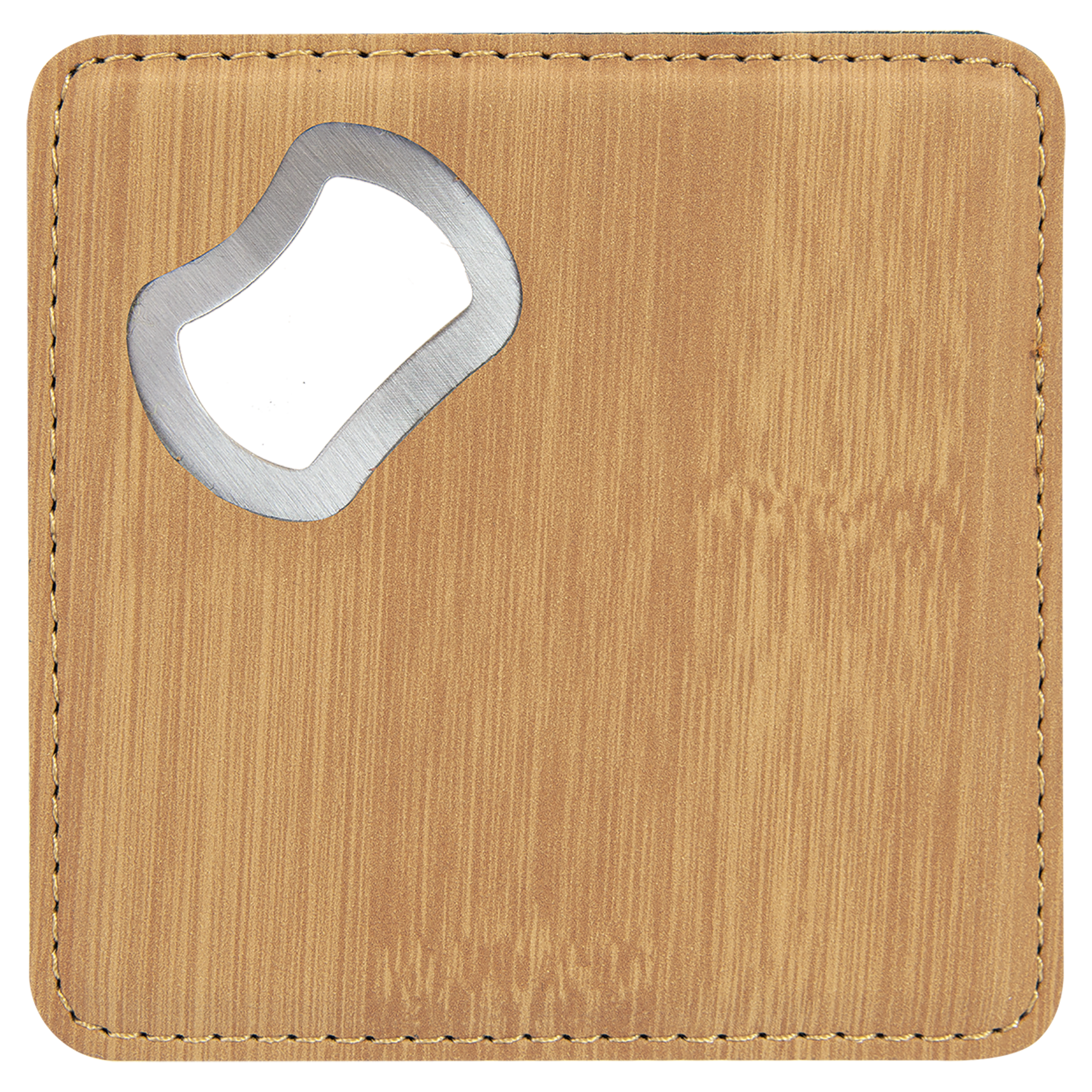 Bamboo Leatherette Coaster with Bottle Opener blank-preview