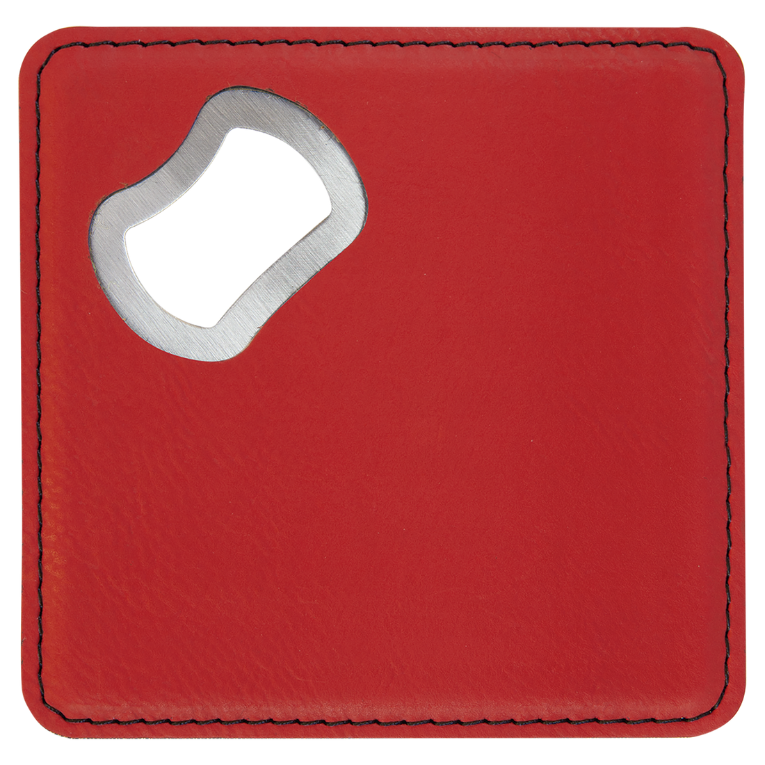 Leatherette Bottle Opener Coaster – Red preview