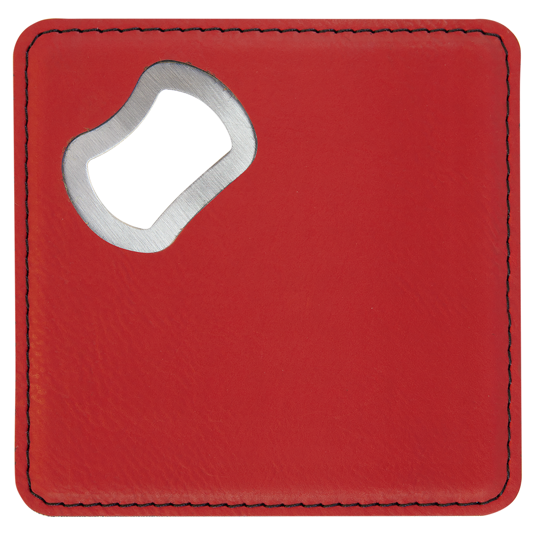 Red Leatherette Coaster with Bottle Opener blank-preview