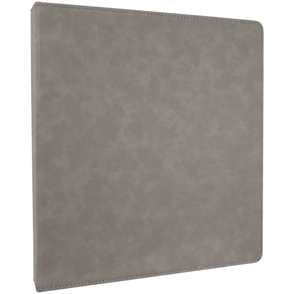 Gray Laserable Leatherette 3 Ring Binder with 1" Slant D Rings blank-preview