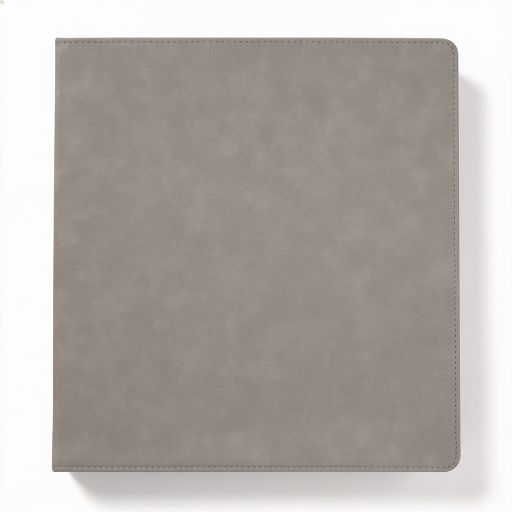 Gray Laserable Leatherette 3 Ring Binder with 1" Slant D Rings blank-preview-flat