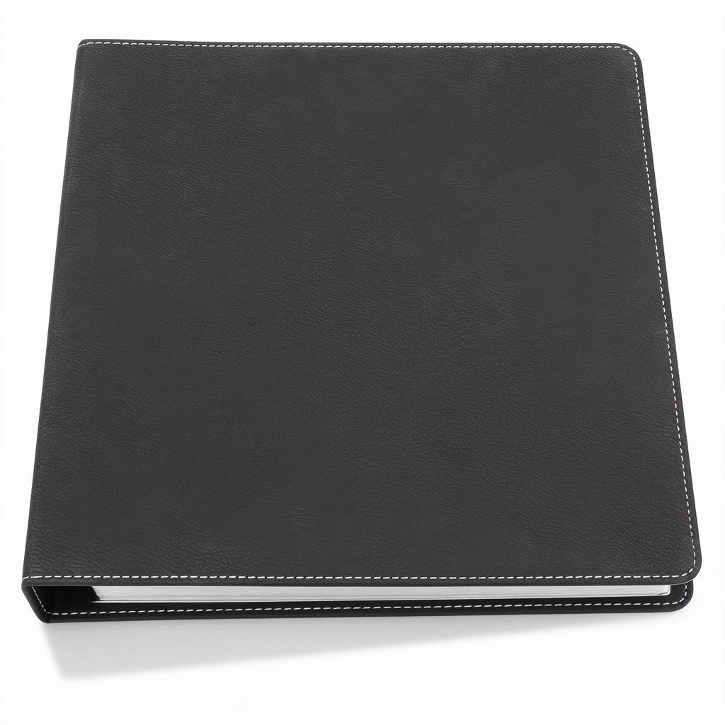Black/Silver 3 Ring Binder with 1" Slant D Rings blank-preview-flat