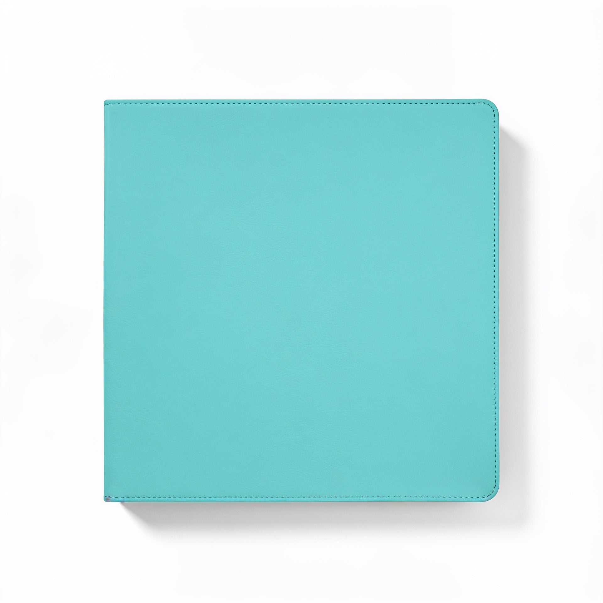 Teal Laserable Leatherette 3 Ring Binder with 1" Slant D Rings blank-preview-flat