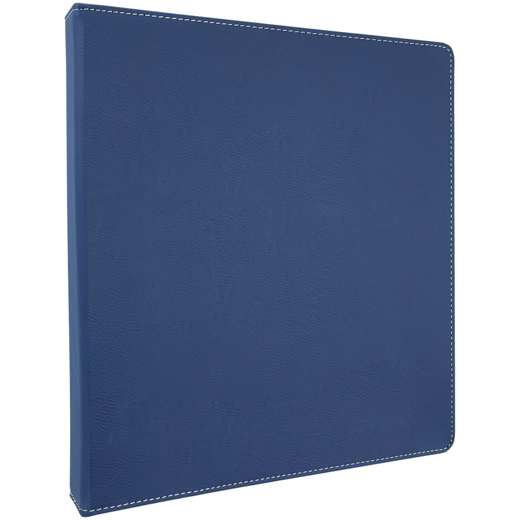Blue/Silver Laserable Leatherette 3 Ring Binder with 1" Slant D Rings blank-preview