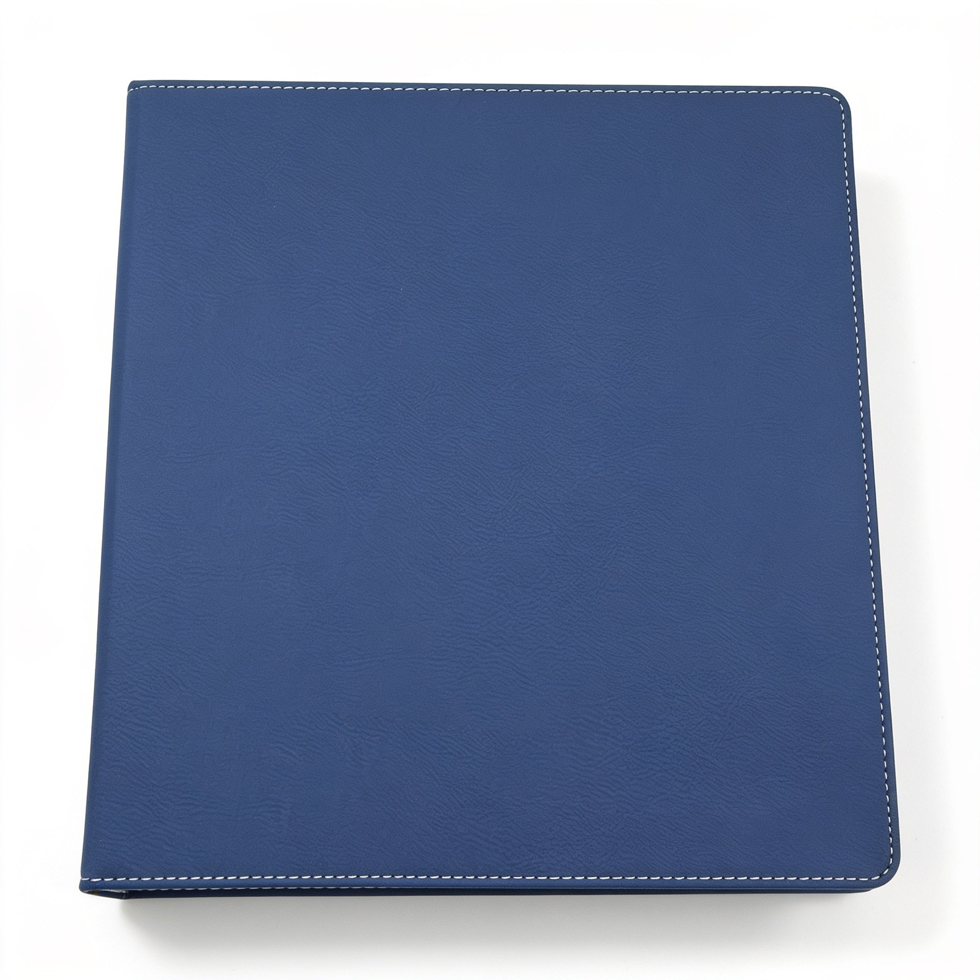 Blue/Silver Laserable Leatherette 3 Ring Binder with 1" Slant D Rings blank-preview-flat