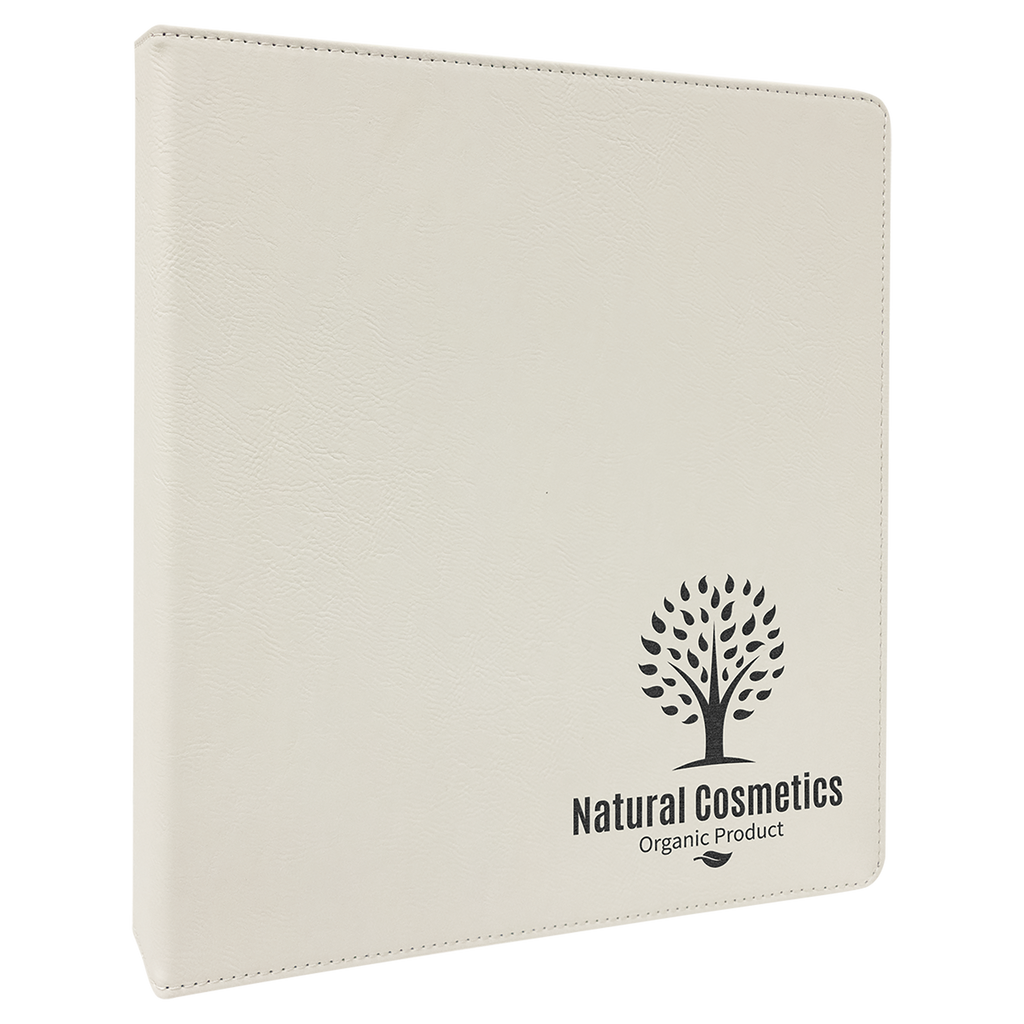 White Laserable Leatherette 3 Ring Binder with 1" Slant D Rings