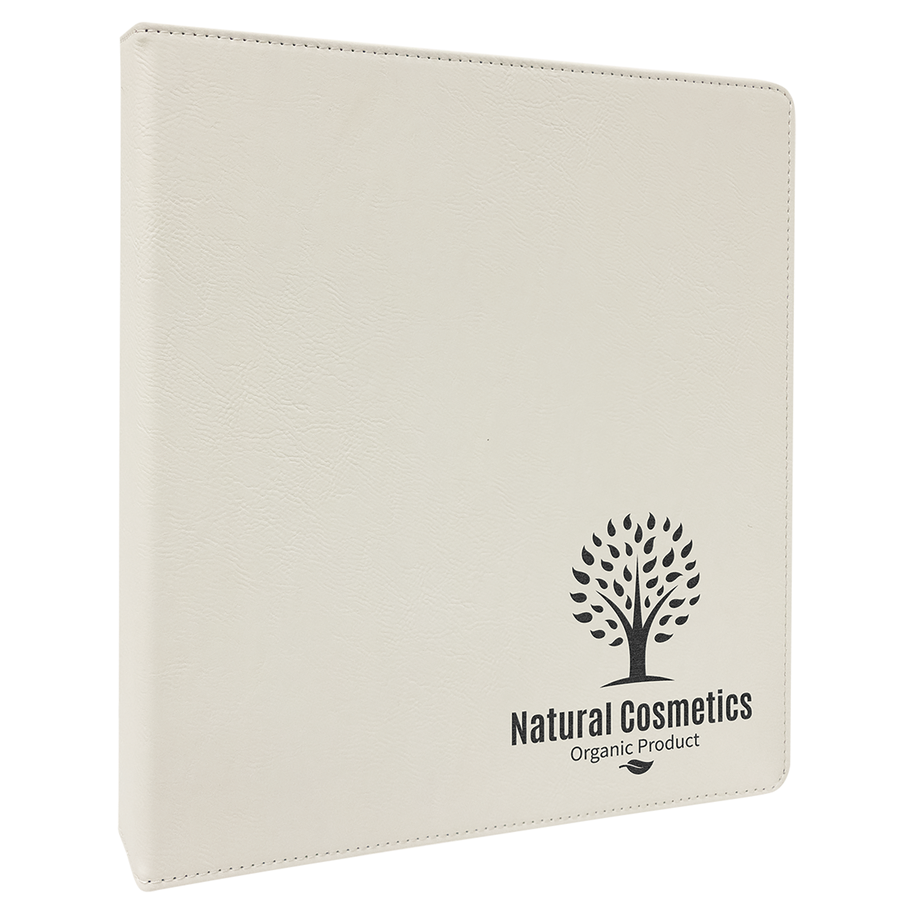 White Laserable Leatherette 3 Ring Binder with 1" Slant D Rings