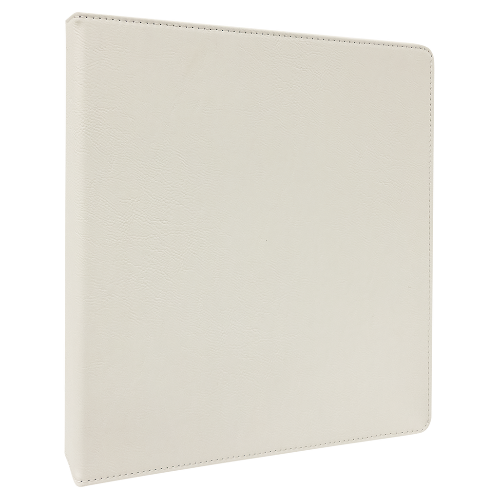 White Laserable Leatherette 3 Ring Binder with 1" Slant D Rings blank-preview