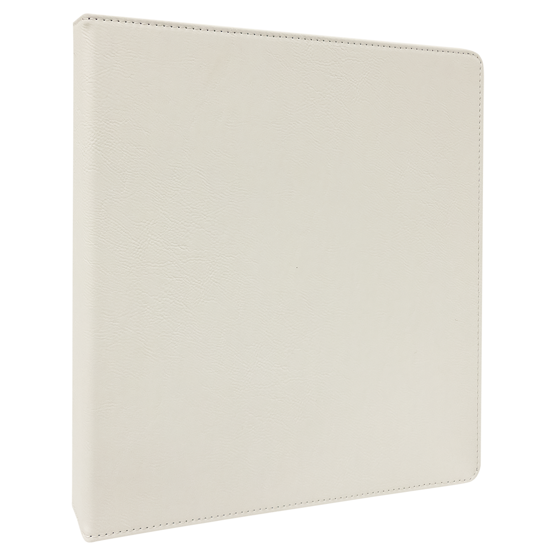 White Laserable Leatherette 3 Ring Binder with 1" Slant D Rings blank-preview
