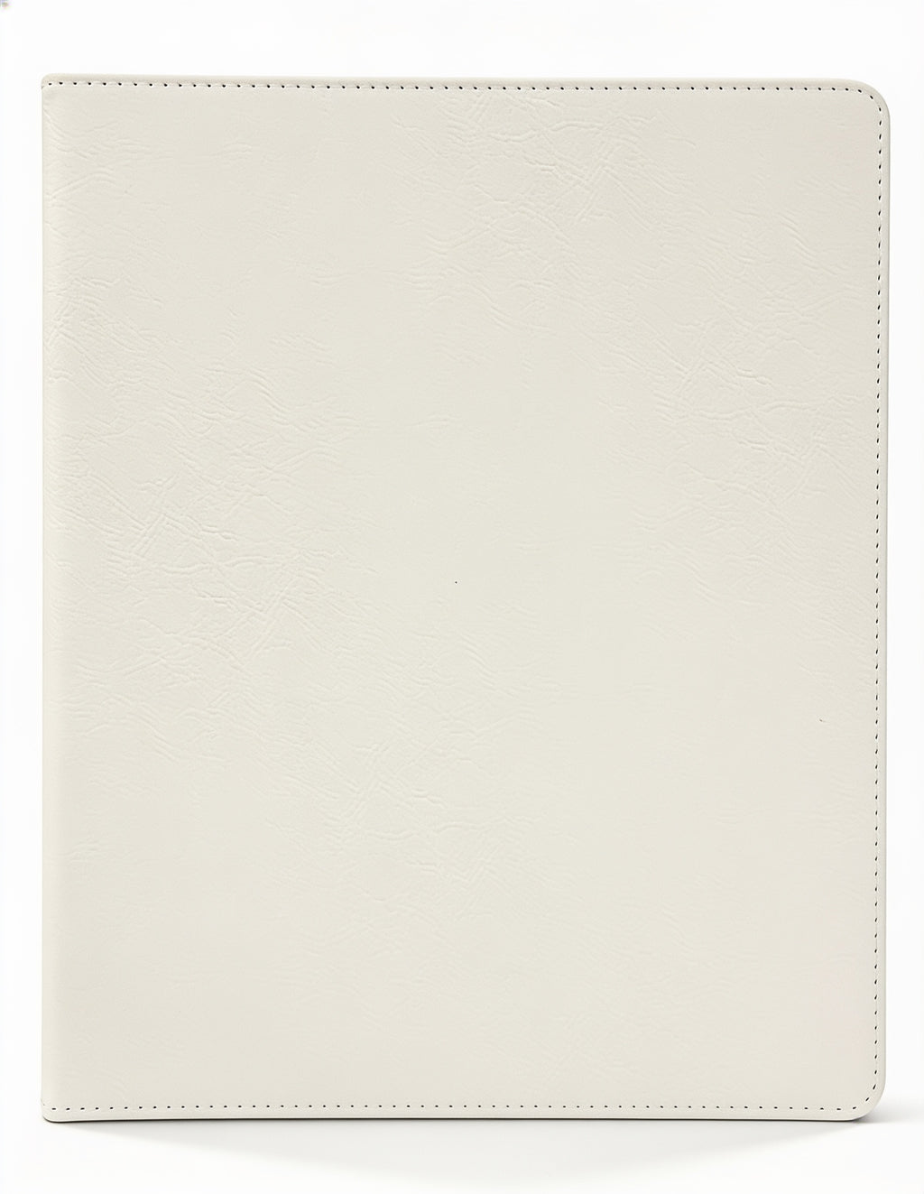 White Laserable Leatherette 3 Ring Binder with 1" Slant D Rings blank-preview-flat