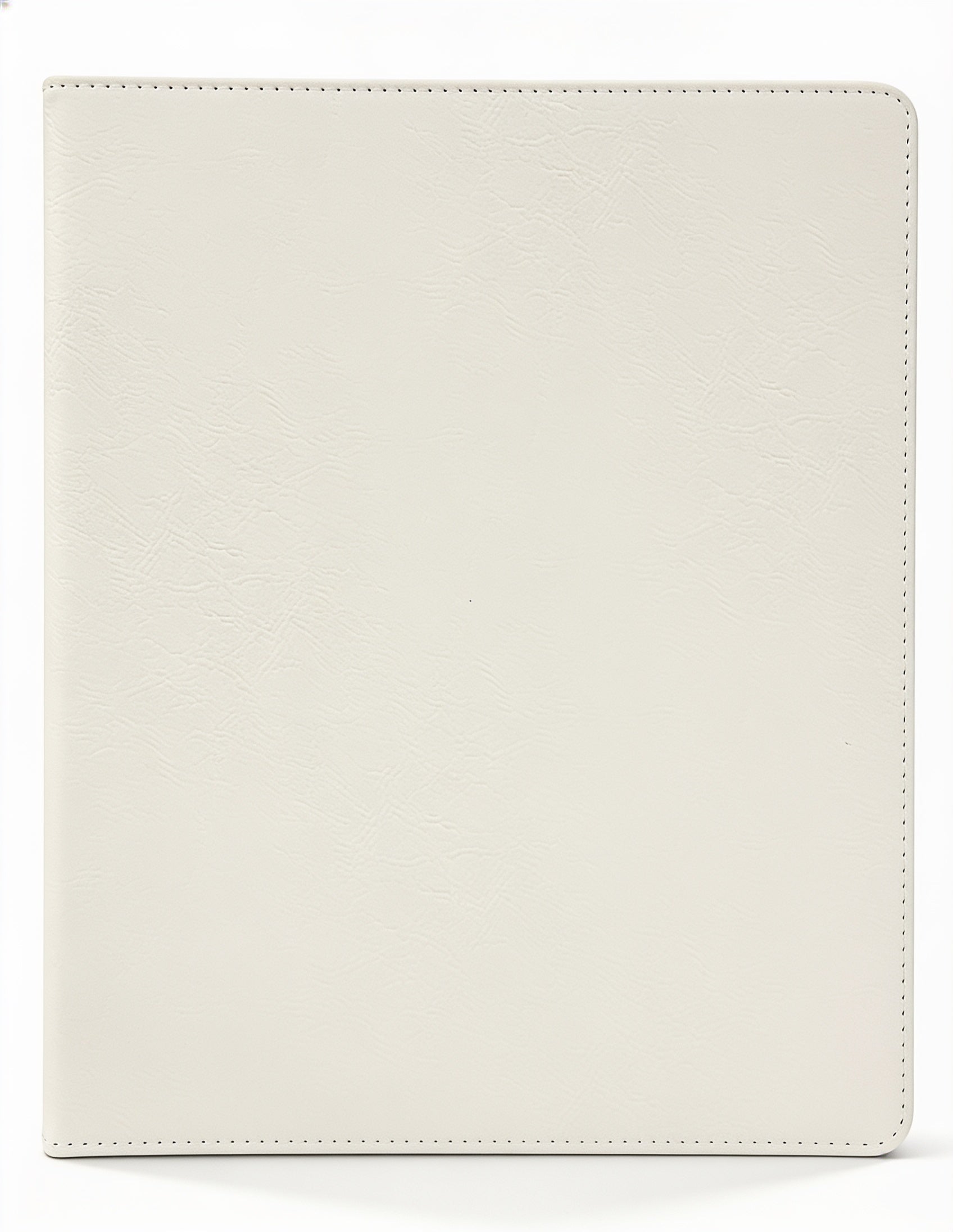 White Laserable Leatherette 3 Ring Binder with 1" Slant D Rings blank-preview-flat