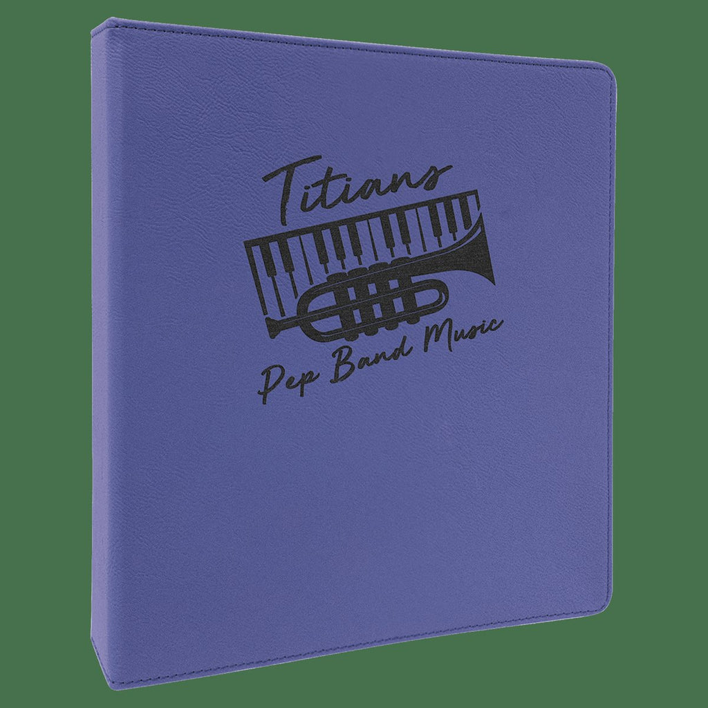 Purple/Black Laserable Leatherette 3 Ring Binder with 1" Slant D Rings