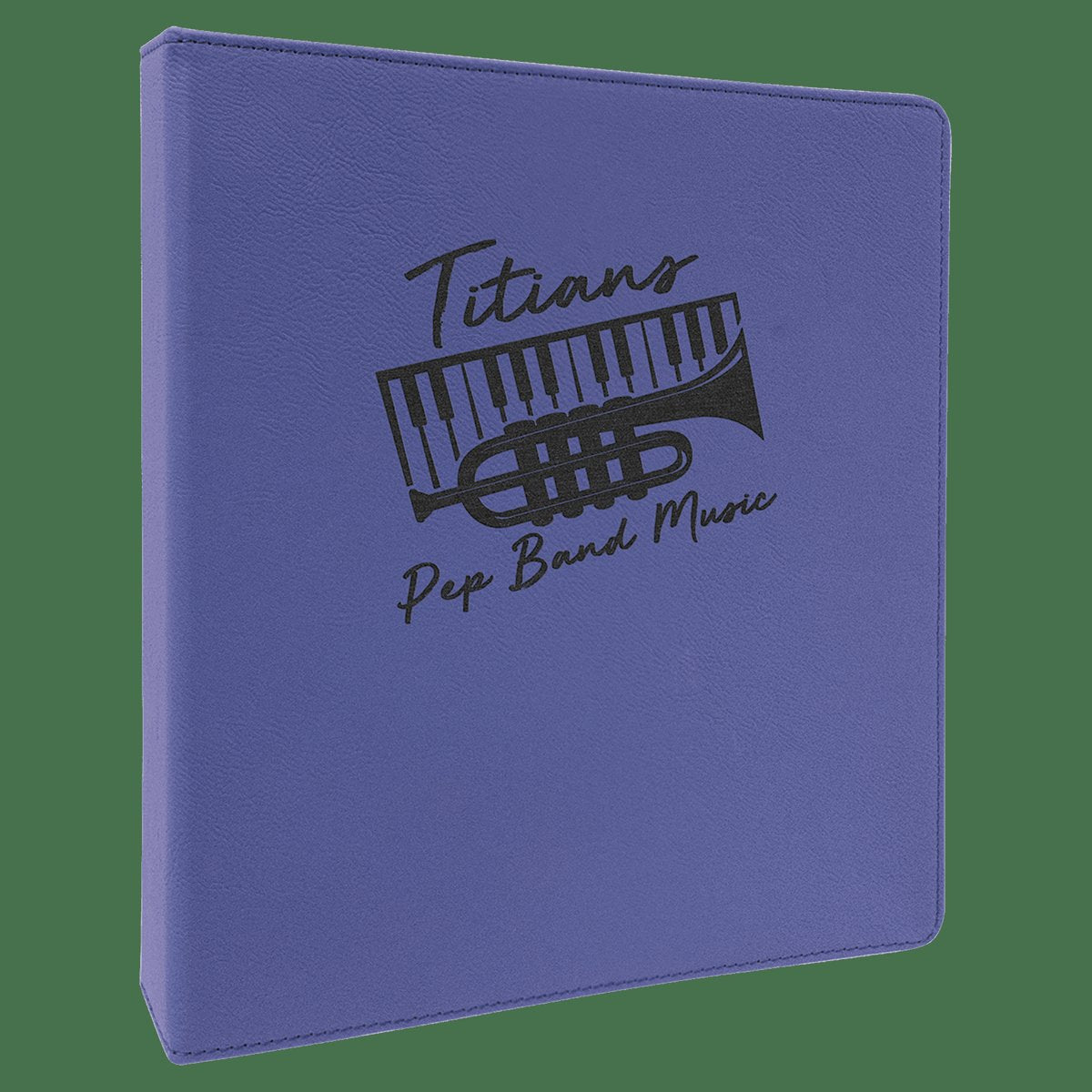 Purple/Black Laserable Leatherette 3 Ring Binder with 1" Slant D Rings