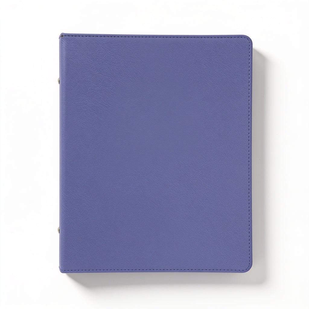 Purple/Black Laserable Leatherette 3 Ring Binder with 1" Slant D Rings blank-preview-flat